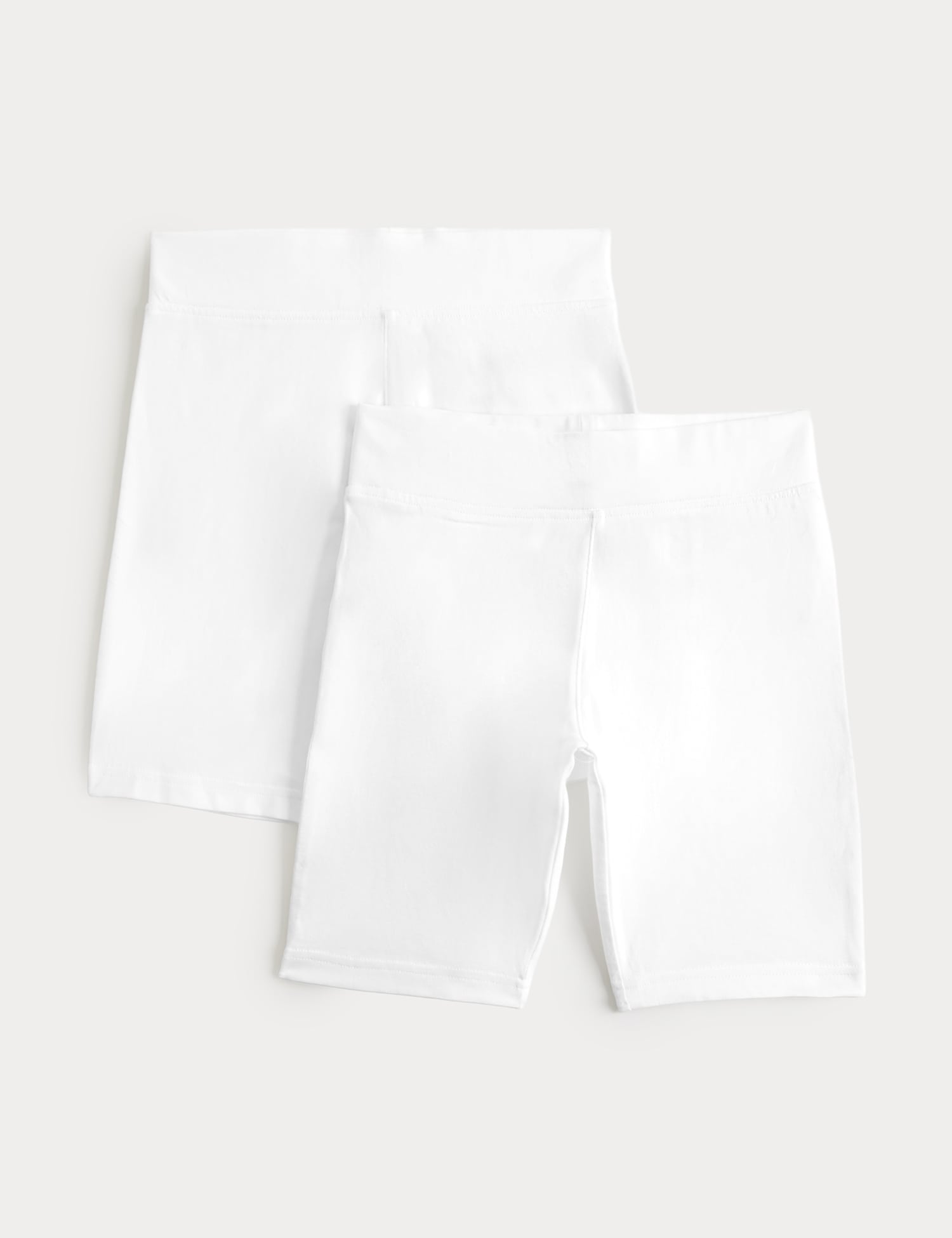 Goodmove 2 Pack Girls' Cotton Rich School Cycling Shorts (2-16 Yrs) White