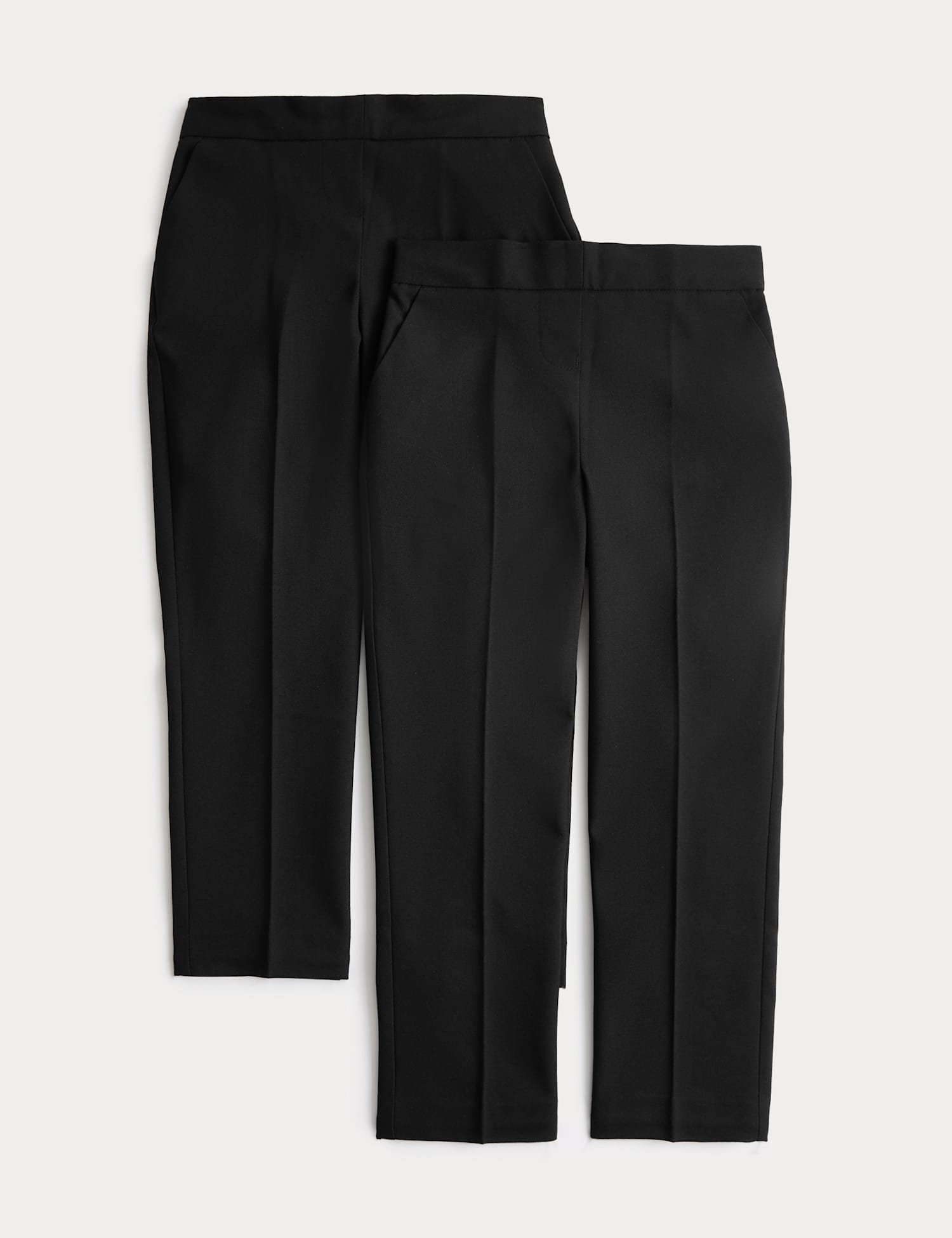 M&S 2 Pack Slim Leg School Trousers (2-18 Yrs) Black