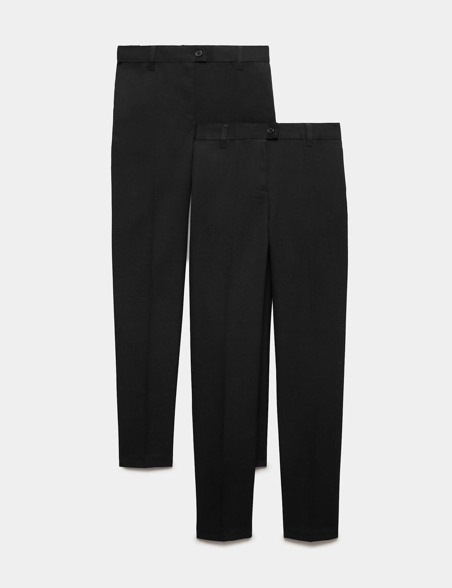 M&S 2 Pack Girls' Regular Leg Longer Length School Trousers (2-18 Yrs) Black