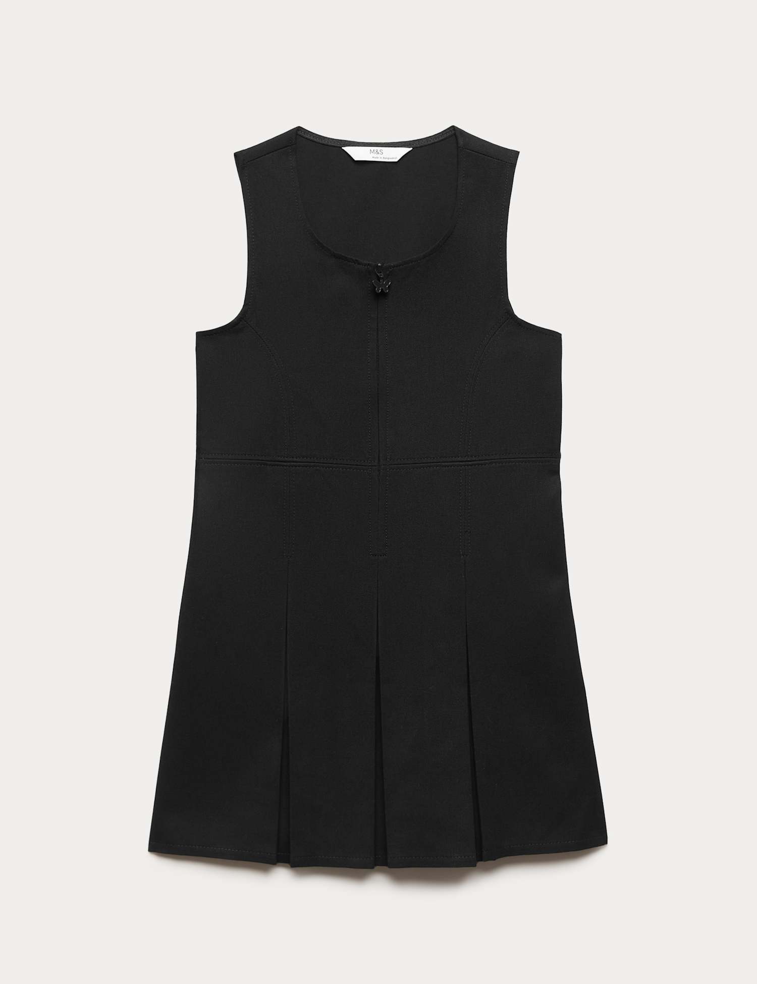 M&S Girls' Pleated School Pinafore  (2-12 Yrs) Black