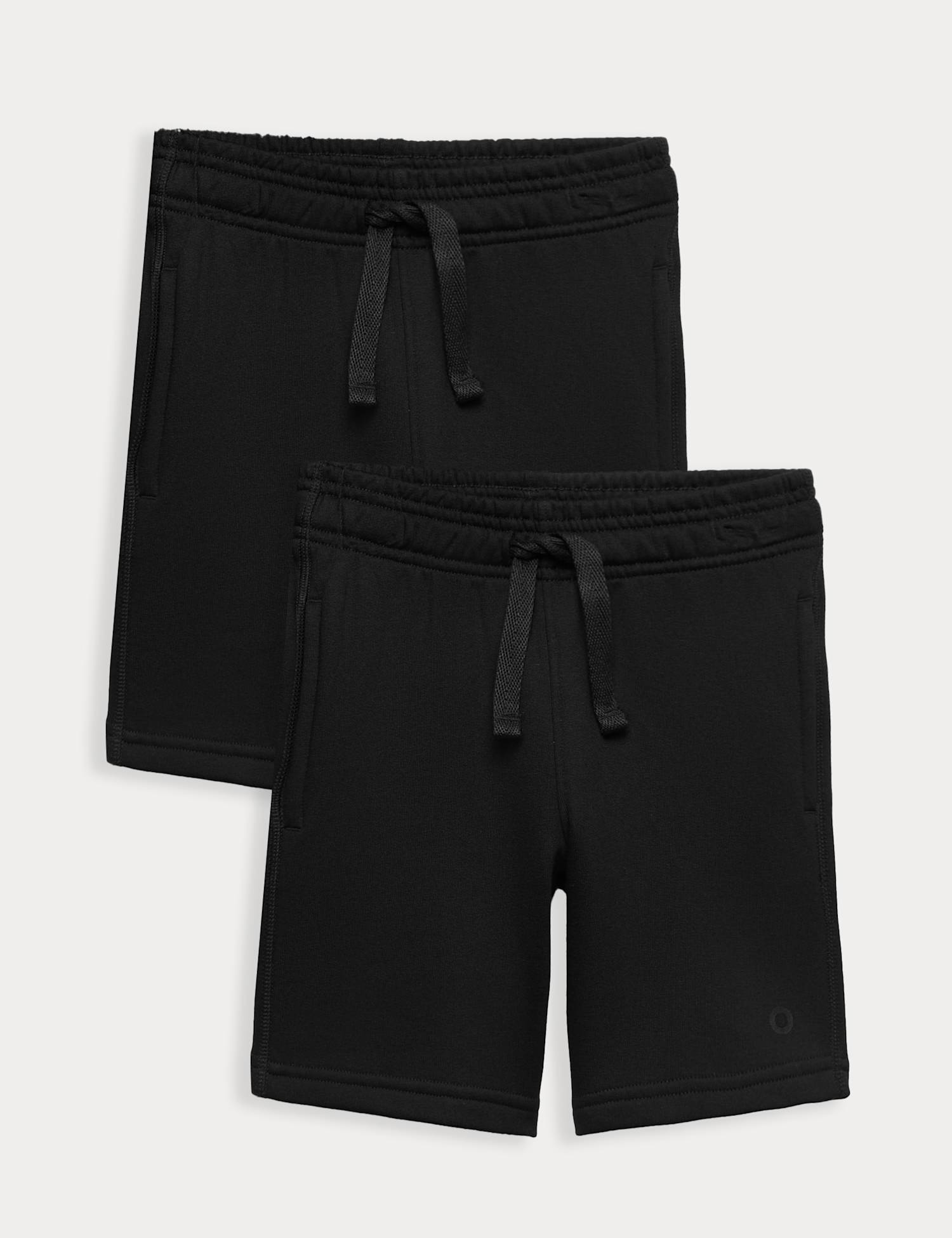 Goodmove 2 Pack Unisex School Sweat Shorts (2-16 Yrs) Black