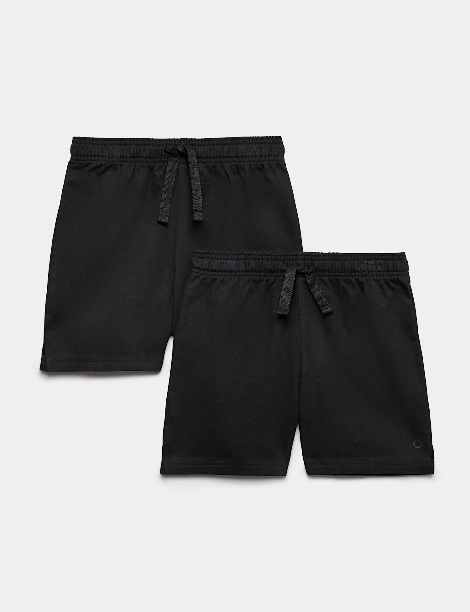 Goodmove 2 Pack Unisex Pure Cotton School Shorts (2-16 Yrs) Black