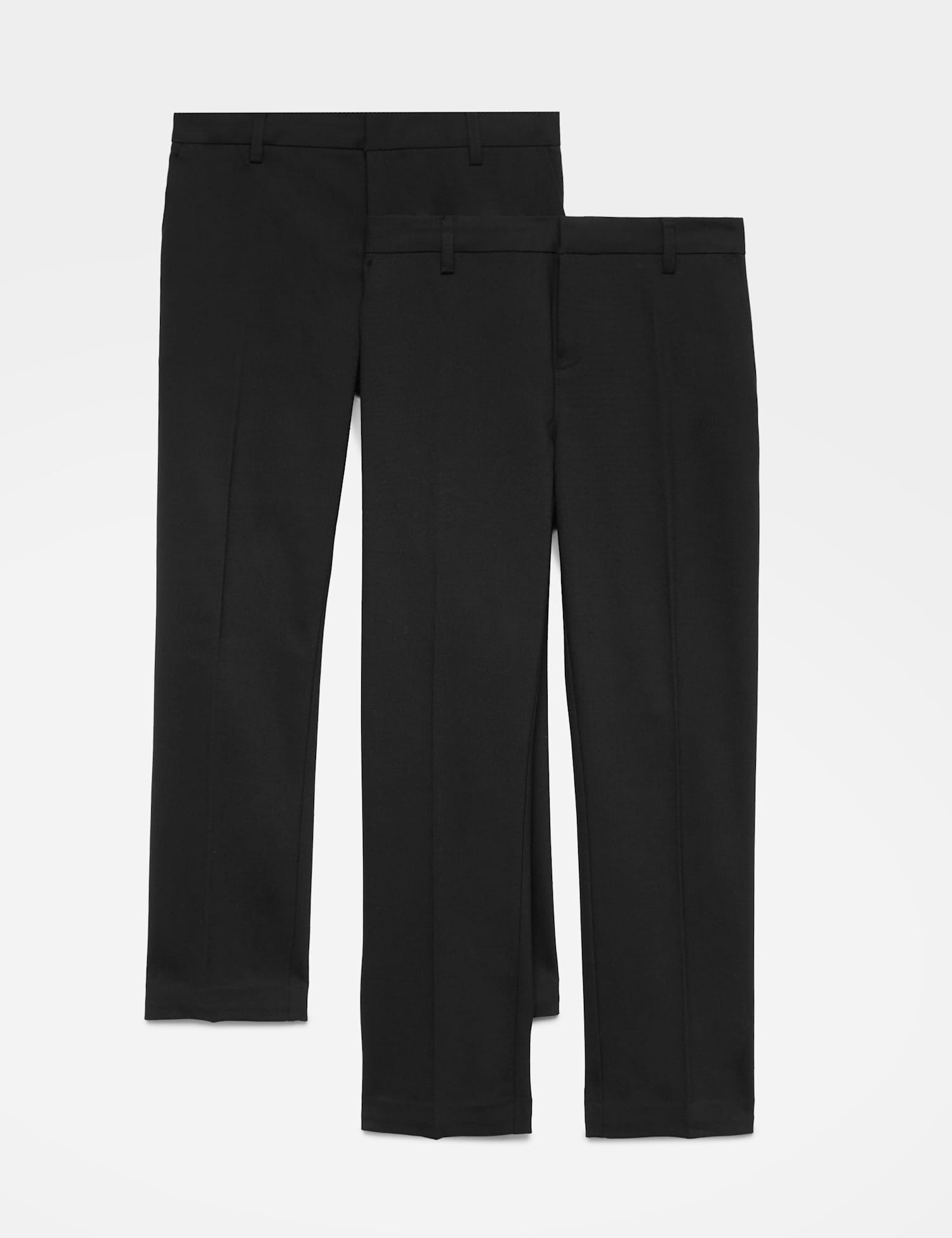 M&S 2 Pack Boys' Slim Leg Stretch School Trousers (2-18 Yrs) Black