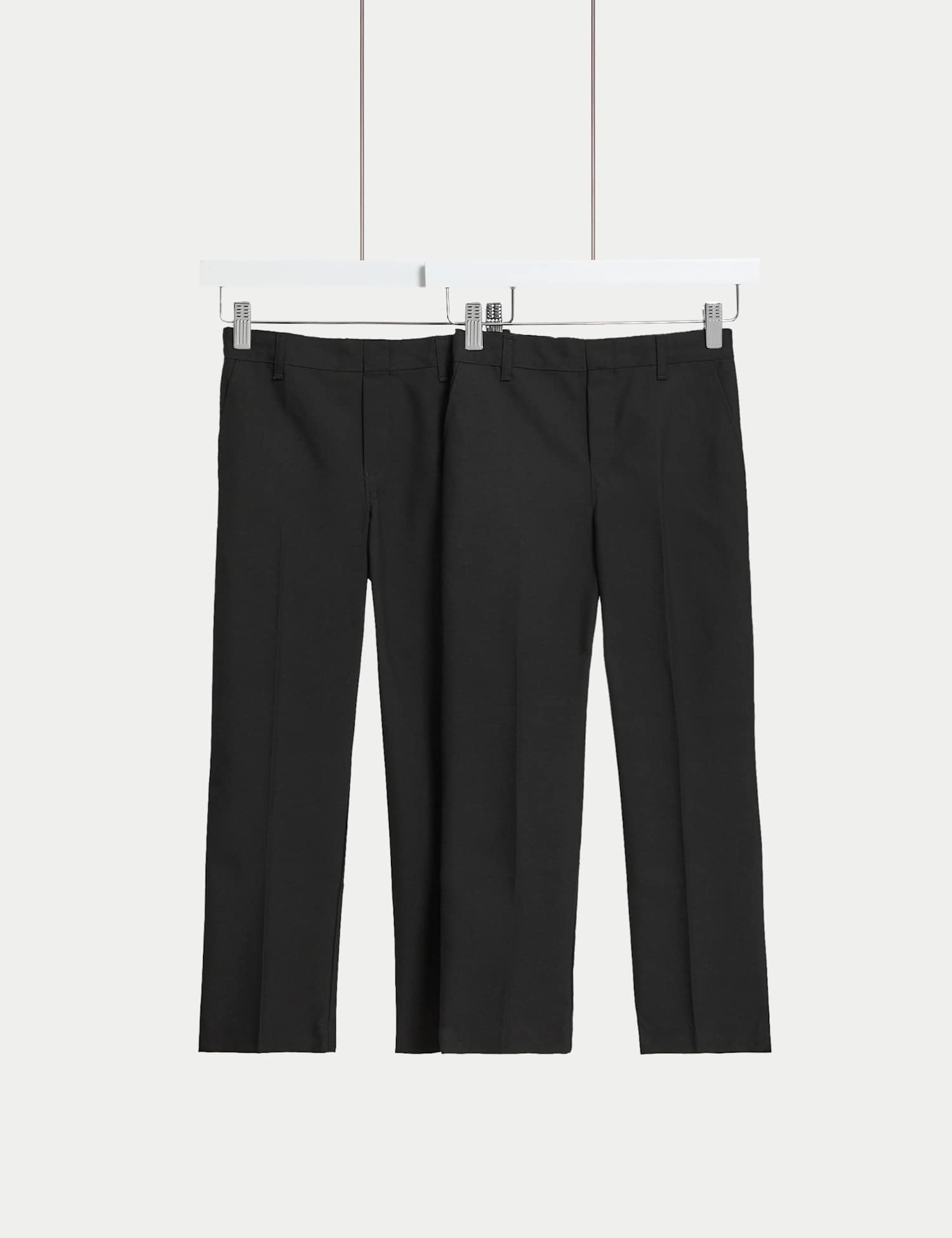M&S 2 Pack Boys' Super Skinny Leg School Trousers (2-18 Yrs) Black