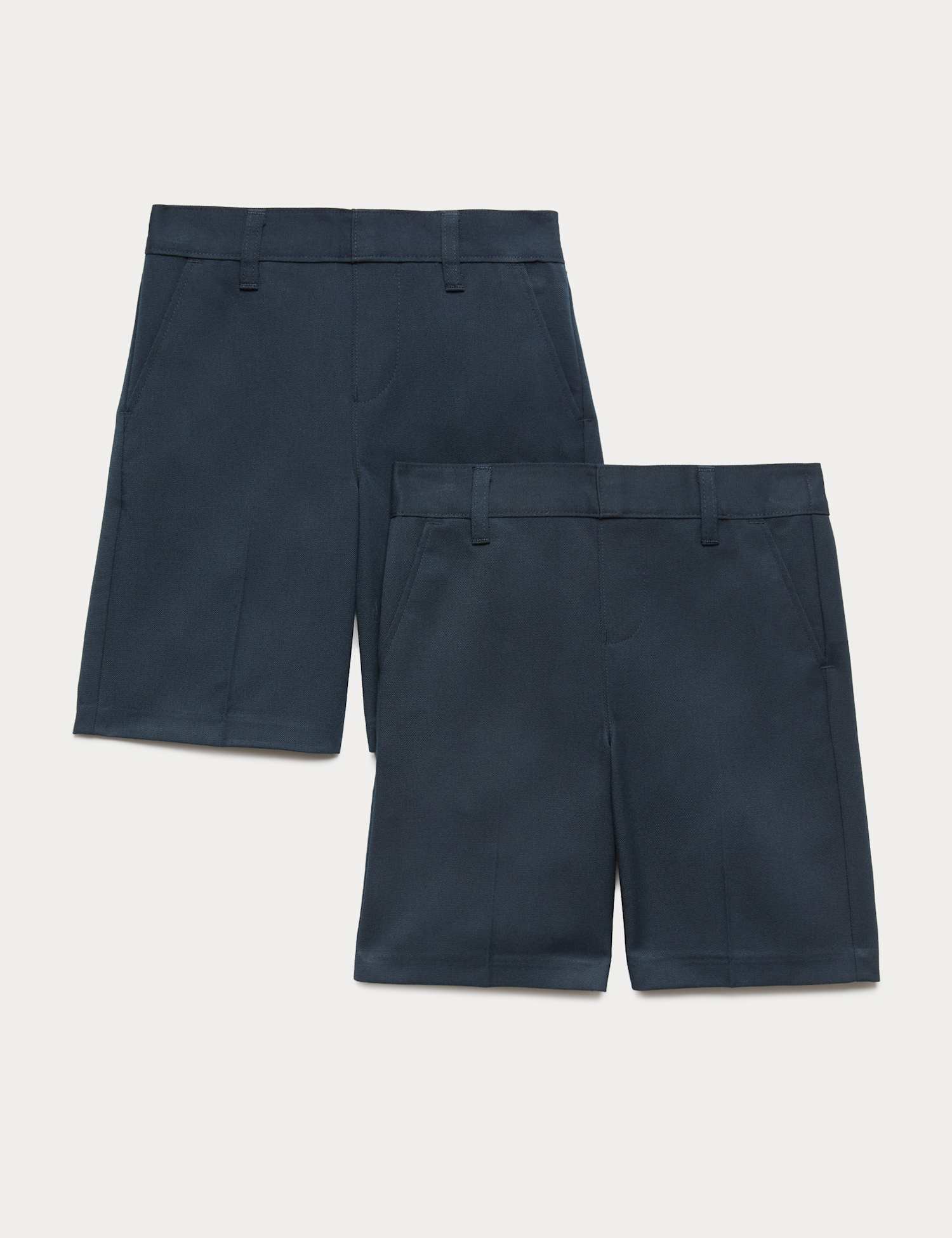 M&S 2 Pack Boys' Regular Leg School Shorts (2-15 Yrs) Navy