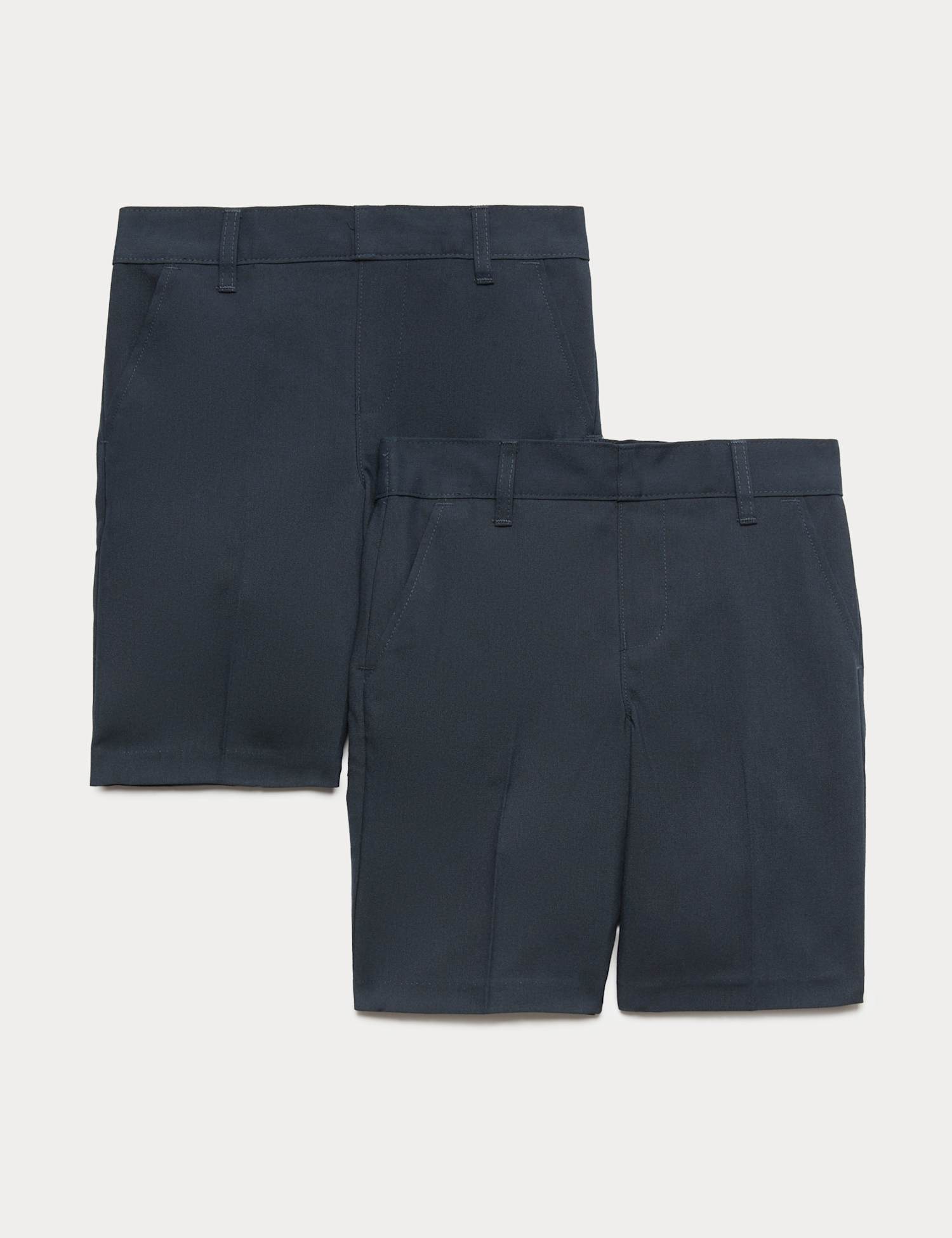M&S 2 Pack Boys' Regular Leg School Shorts (2-14 Yrs) Navy