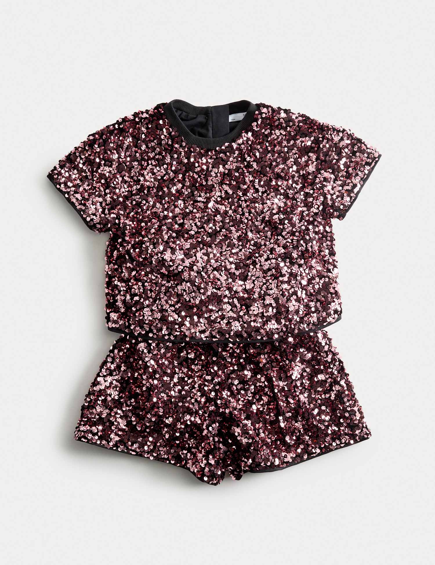 M&S 2 Piece Sequin Outfit (3-10 Yrs) Rose