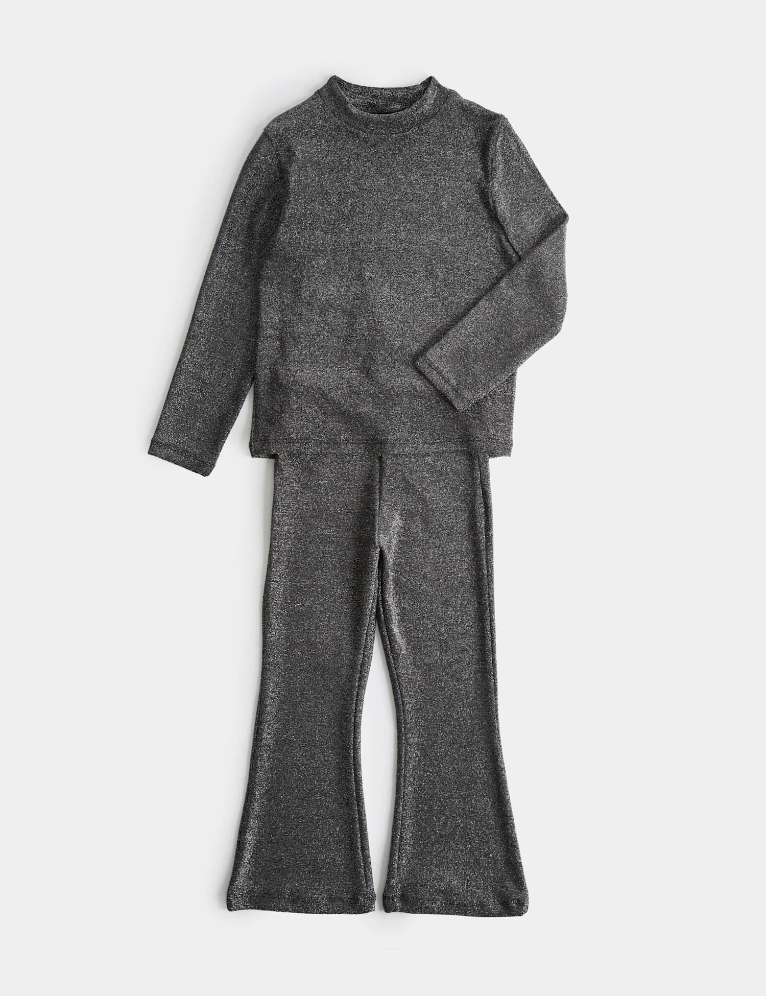 M&S 2 Piece Glitter Outfit (2-10 Yrs) Grey