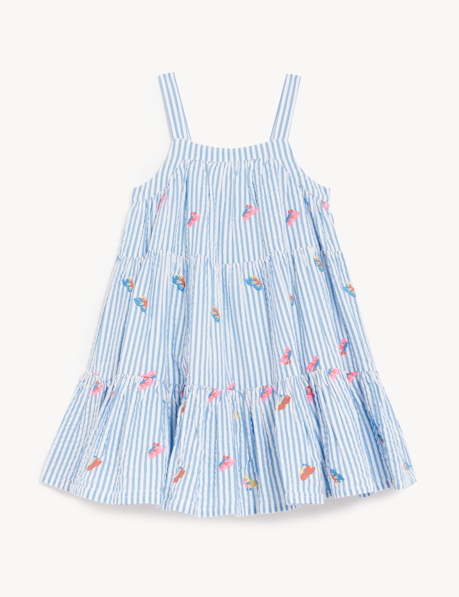 M&S Pure Cotton Butterfly Dress (2-8 Yrs) Multi