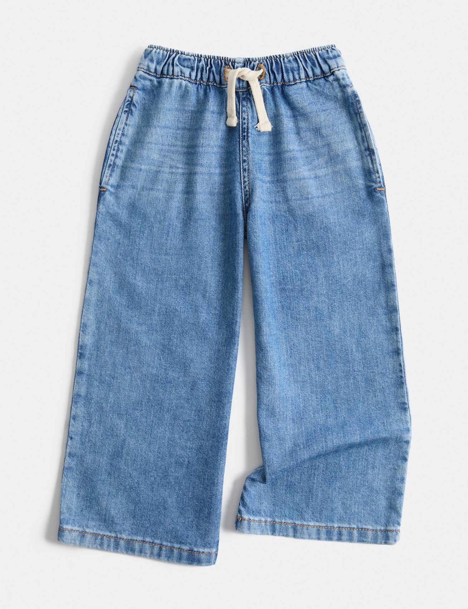 M&S Denim Wide Leg Jeans (2-8 Yrs) Dark Denim