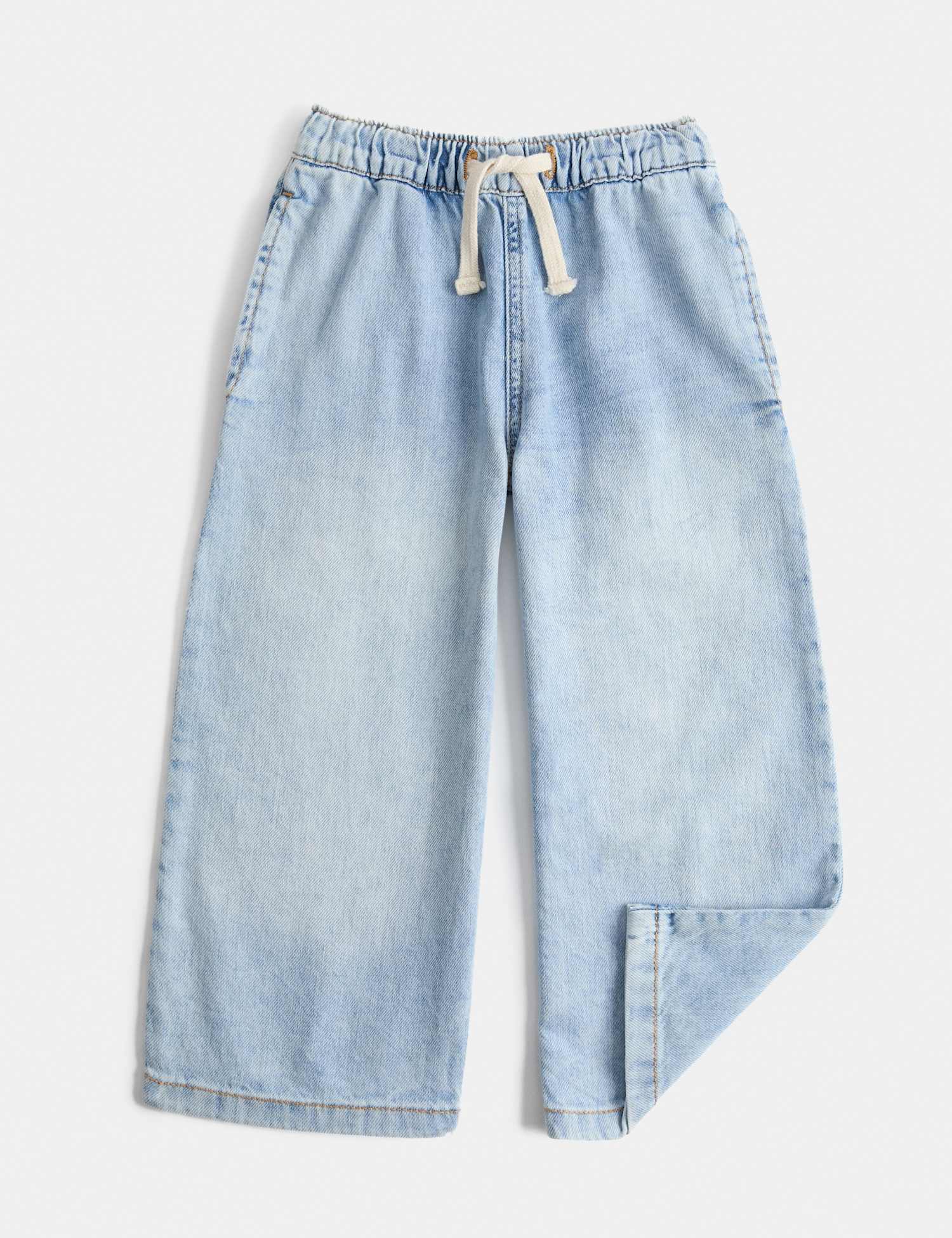 M&S Denim Wide Leg Jeans (2-8 Yrs) Light Denim