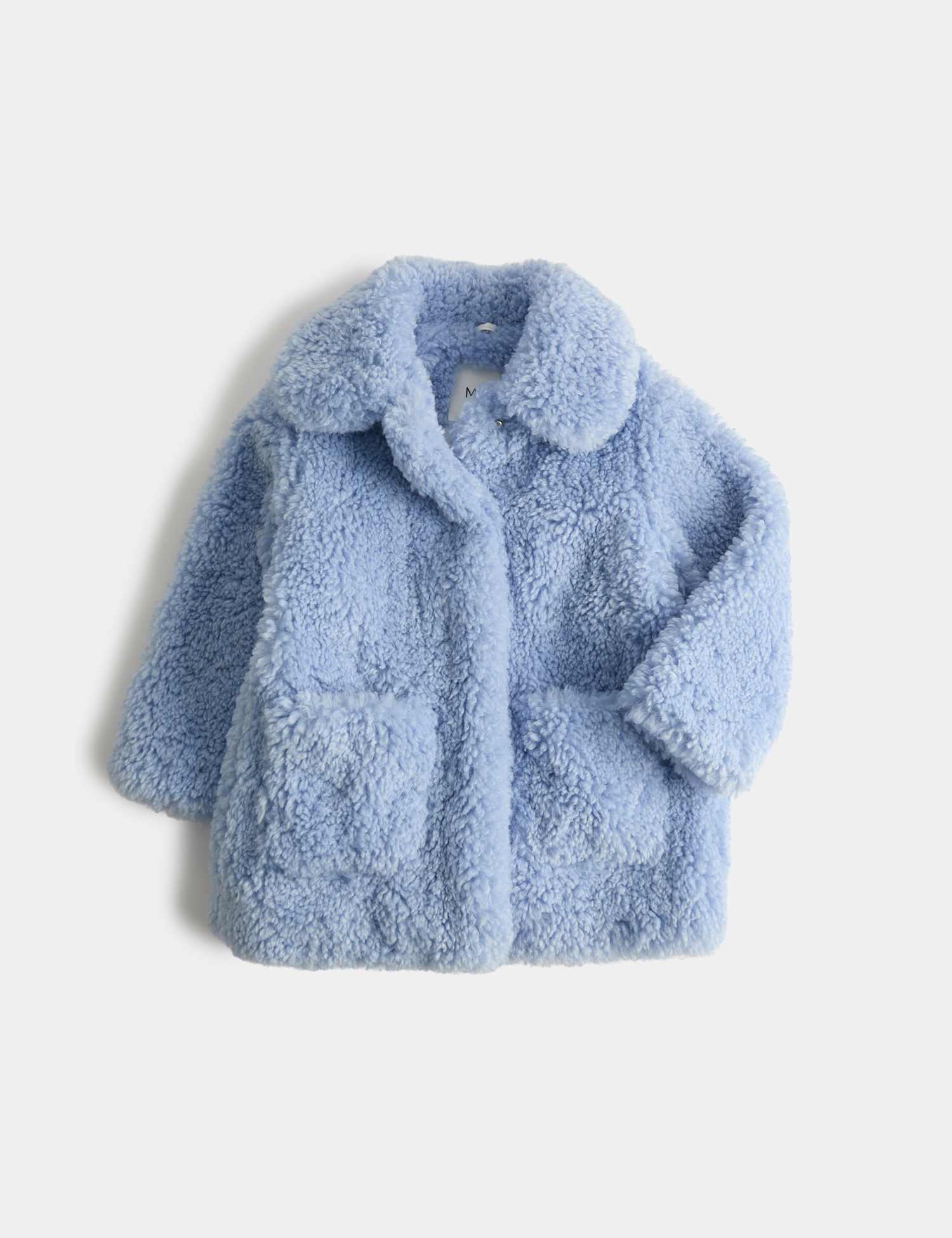 M&S Faux Fur Coat (2-8 Yrs) Cornflower