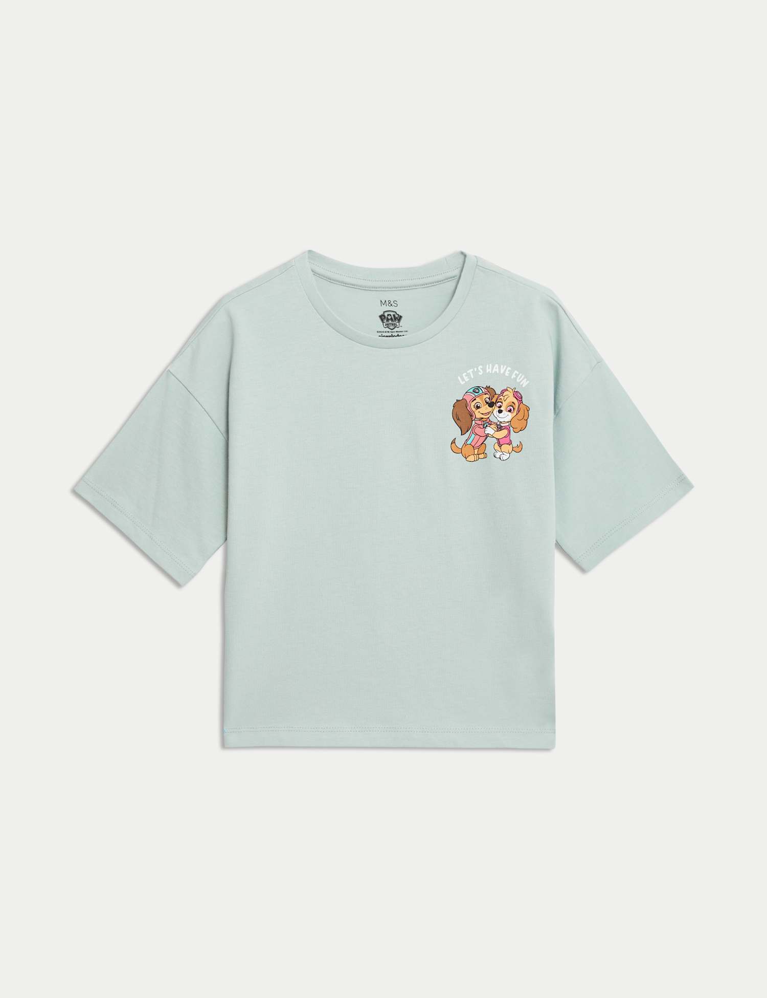 M&S Pure Cotton PAW Patrol� T-Shirt (2-8 Yrs) Light Mint