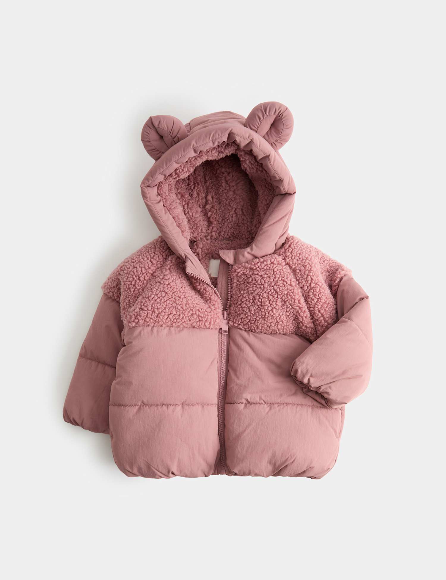 M&S Midweight Padded Panelled Coat (0-5 Yrs) Pink