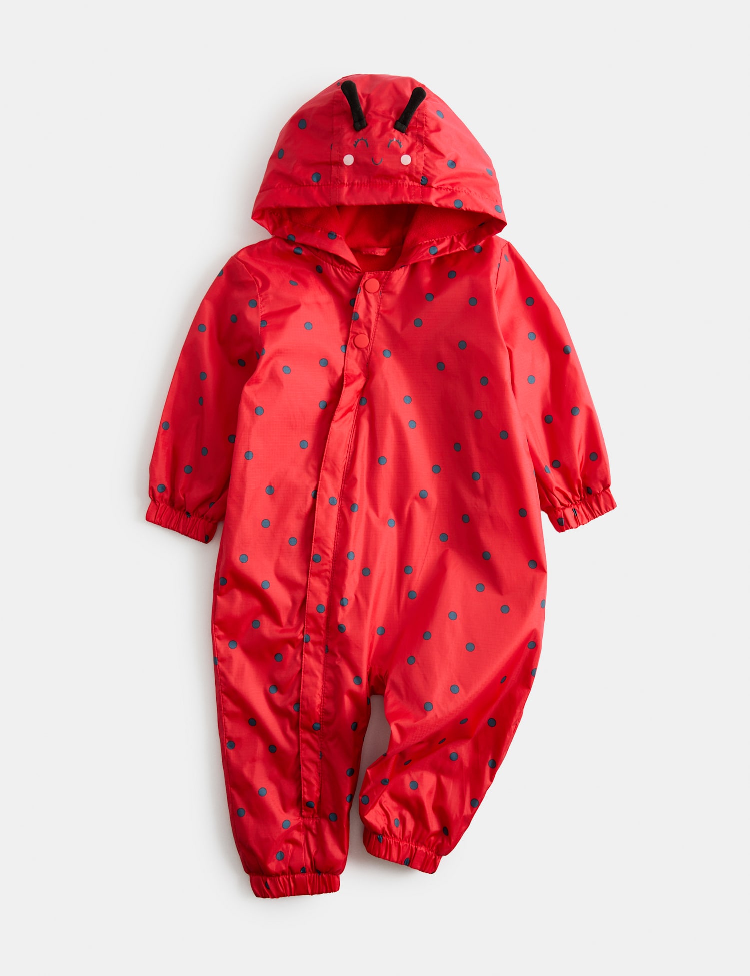 M&S Ladybird Stormwear Puddlesuit (0-3 Yrs) Red Mix