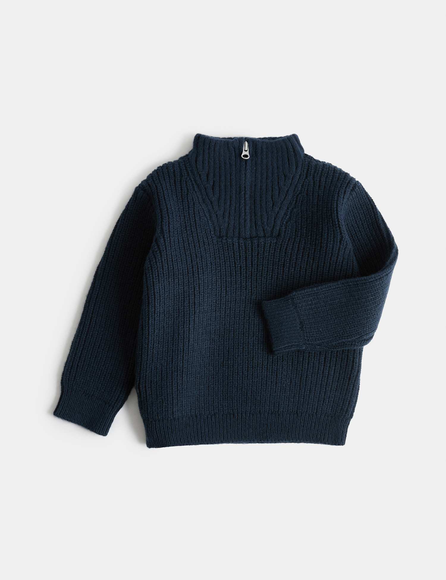 M&S Quarter Zip Jumper (0-5 Yrs) Navy