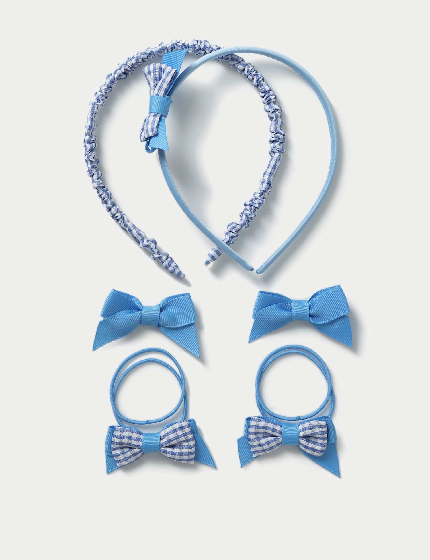 M&S Back To School Gingham Bumper Pack Blue