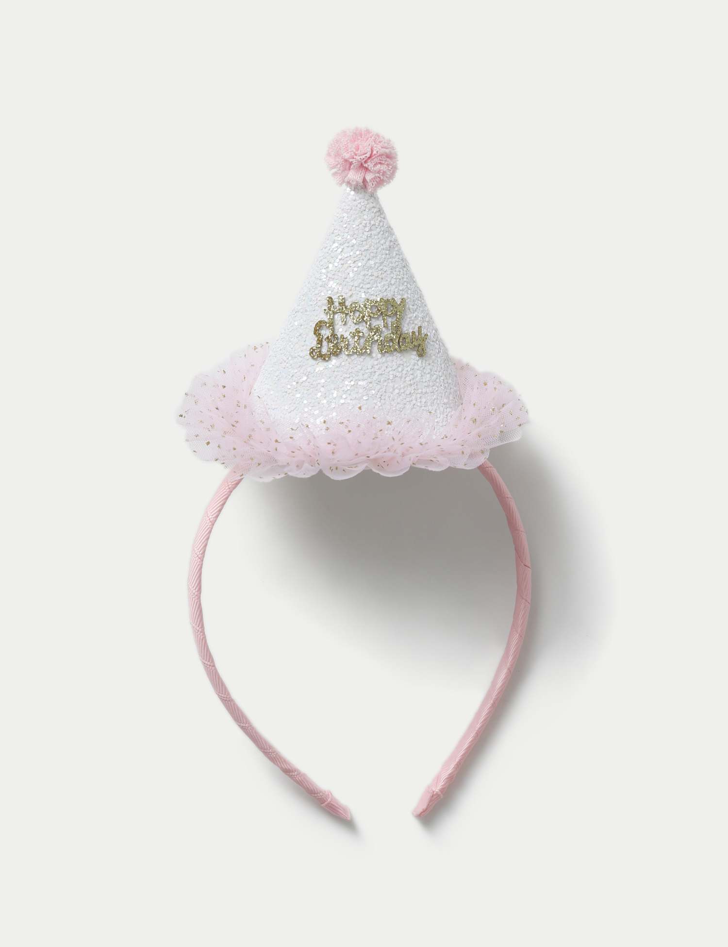 M&S Happy Birthday Hat Headband Pink