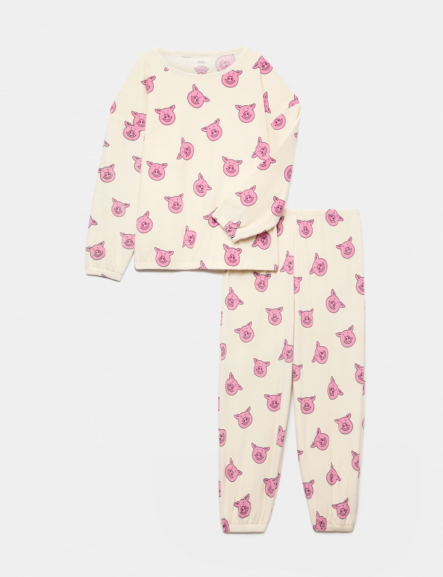 M&S Percy Pig� Velour Pyjamas (3-16 Yrs) Neutral