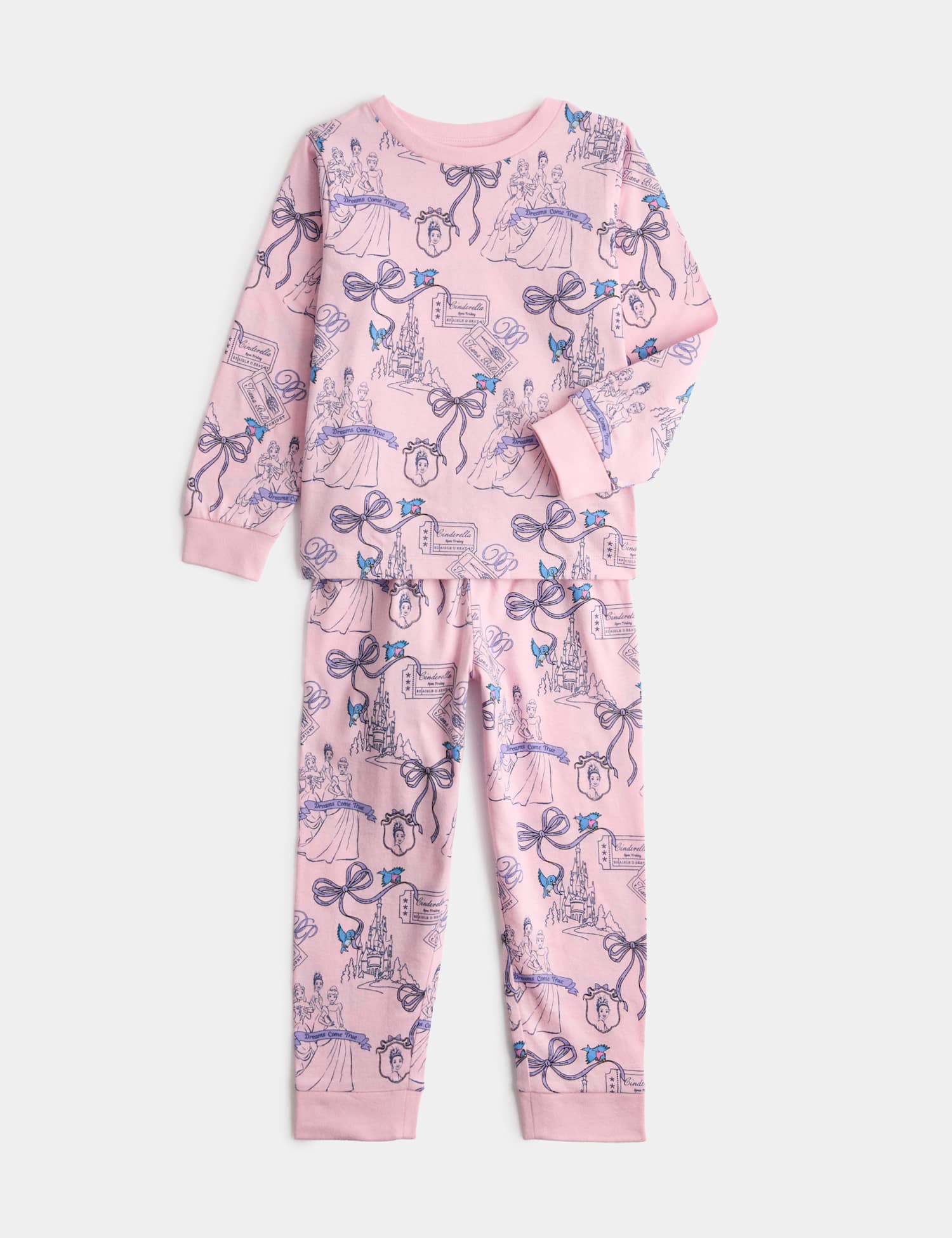 M&S Pure Cotton Disney Princess� Pyjamas (1-8 Yrs) Blue Mix