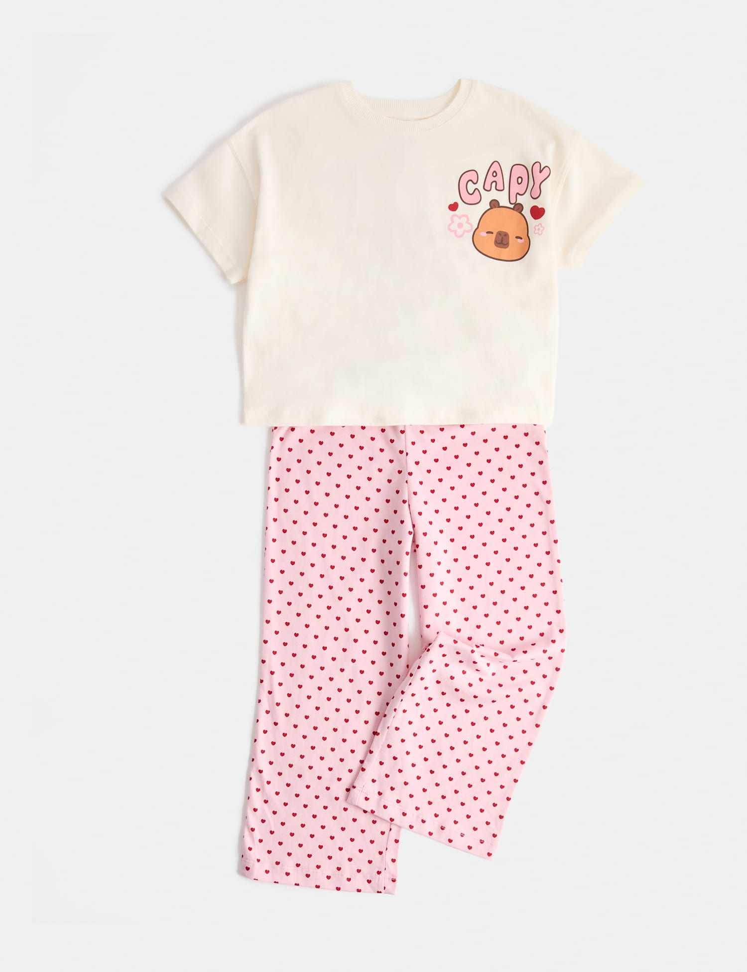 M&S Pure Cotton Capybara Pyjamas (1-8 Yrs) Pink Mix