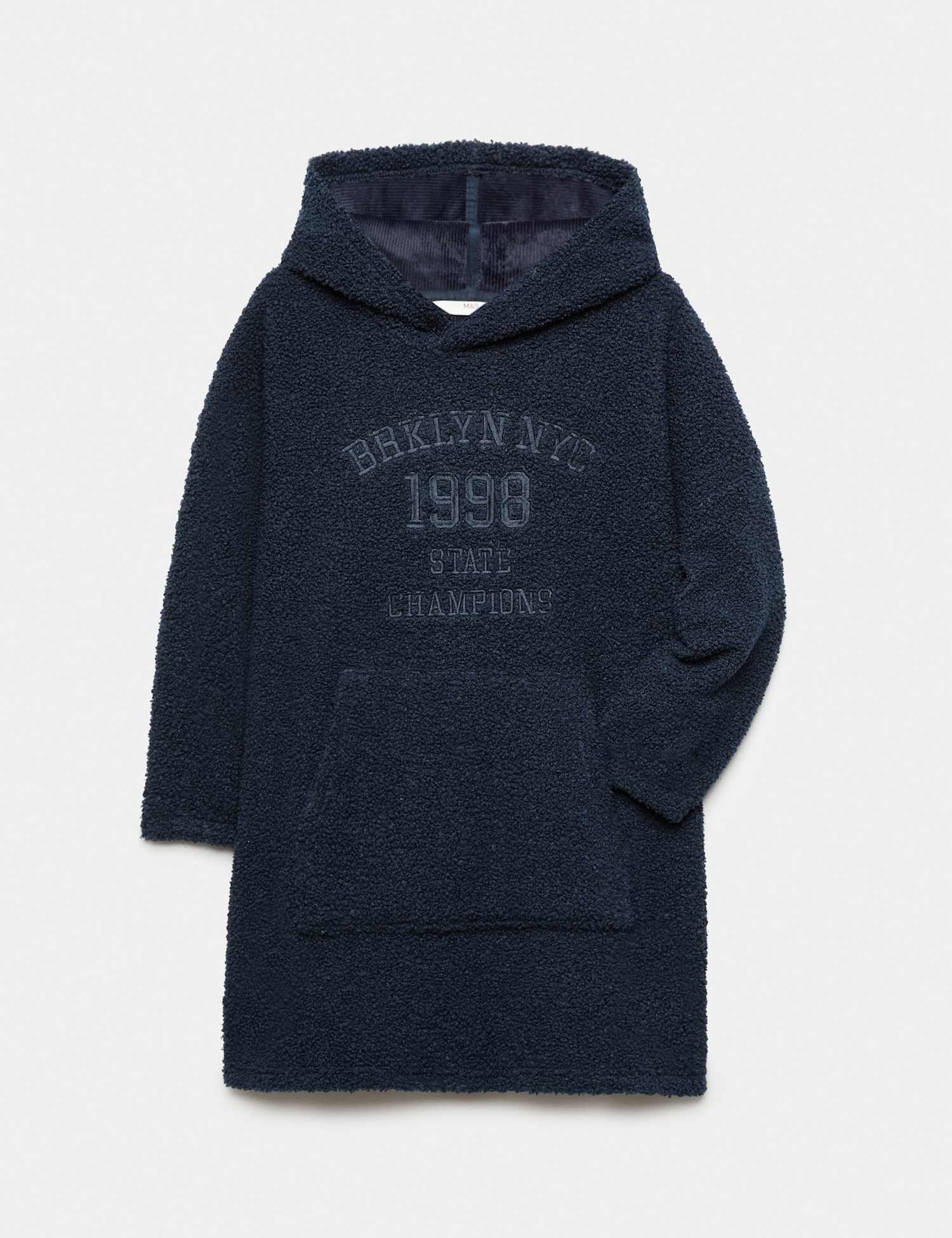 M&S Borg Oversized Hoodie (6-16 Yrs) Navy