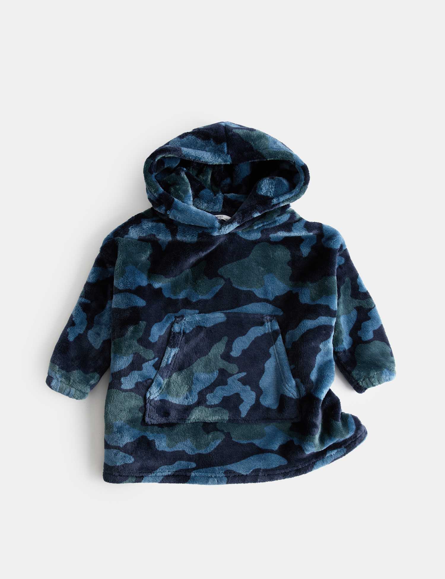 M&S Fleece Camouflage Hoodie (3-16 Yrs) Green Mix
