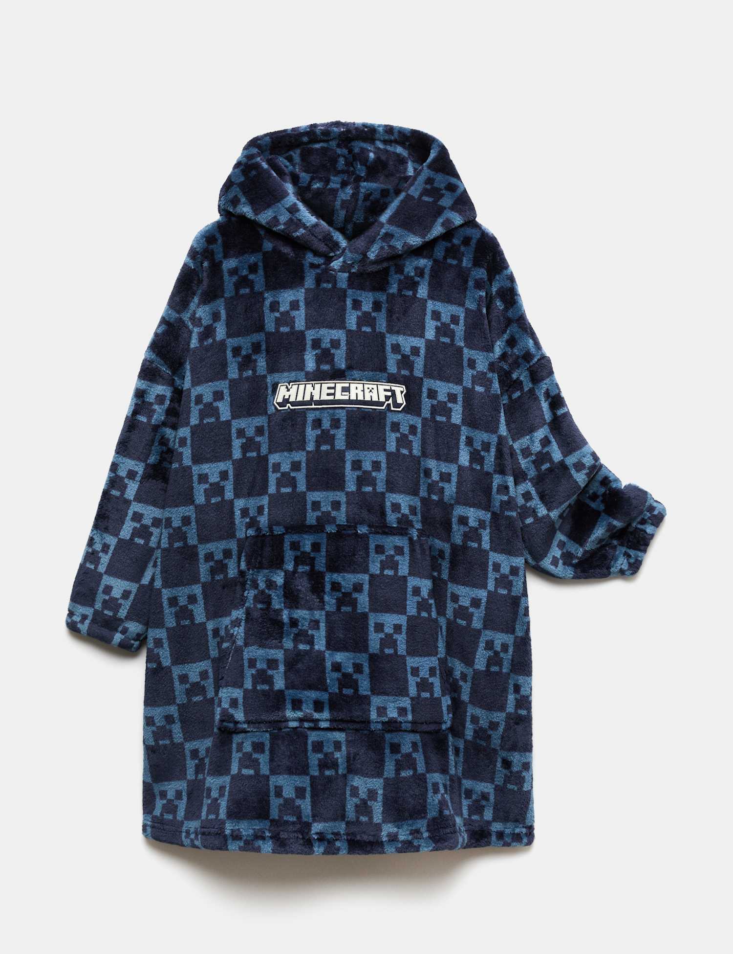 M&S Fleece Minecraft� Hoodie Blue Mix