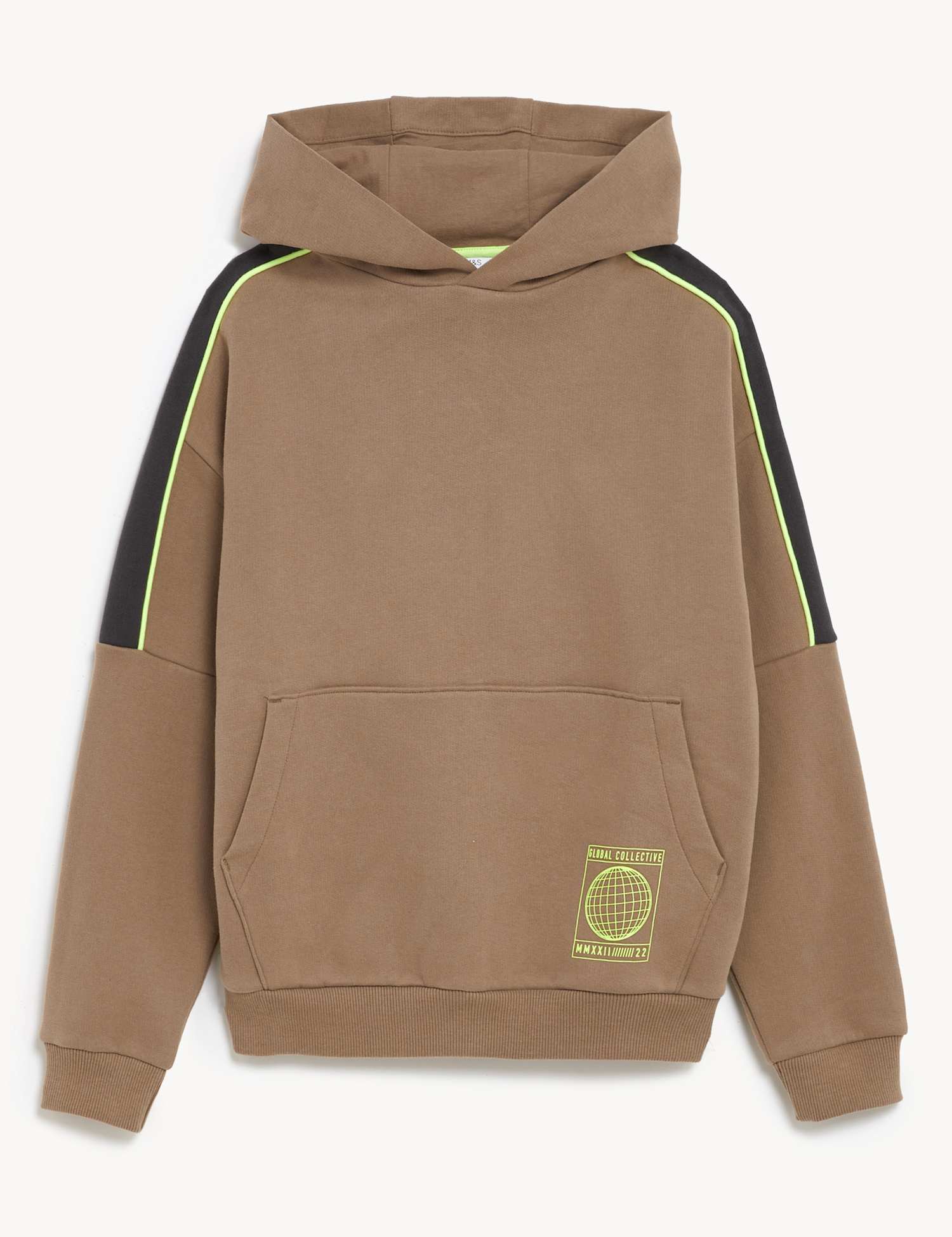 M&S Cotton Rich Hoodie (6-16 Yrs) Coffee