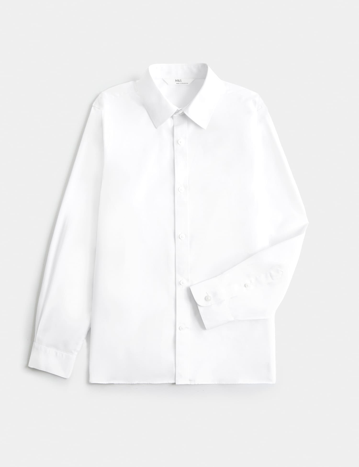 M&S Cotton Blend Shirt (6-16 Yrs) White