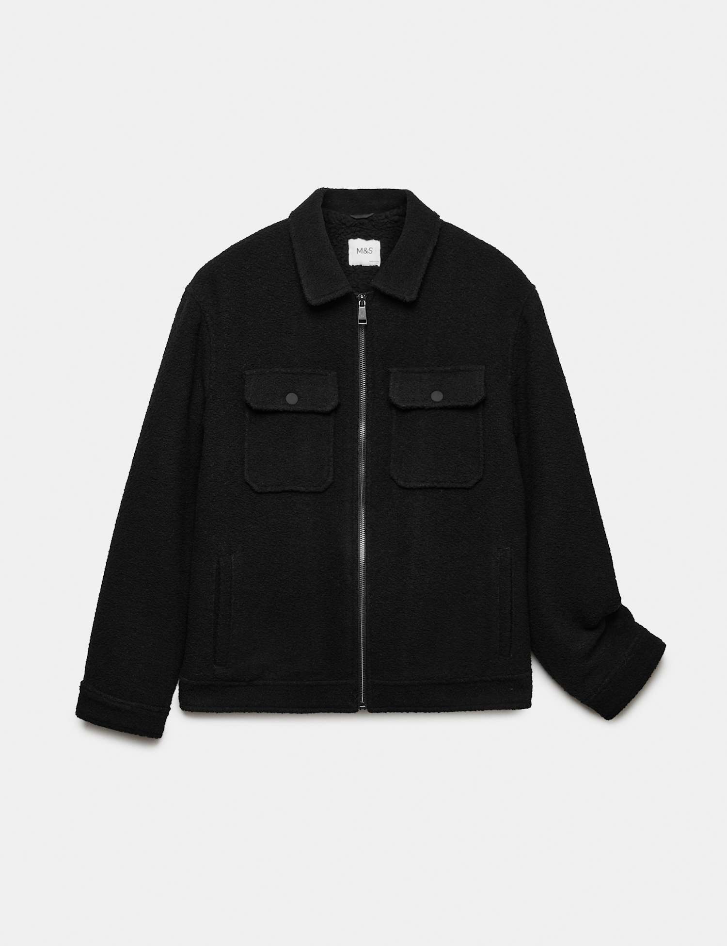 M&S Collared Jacket with Wool (6-16 Yrs) Black