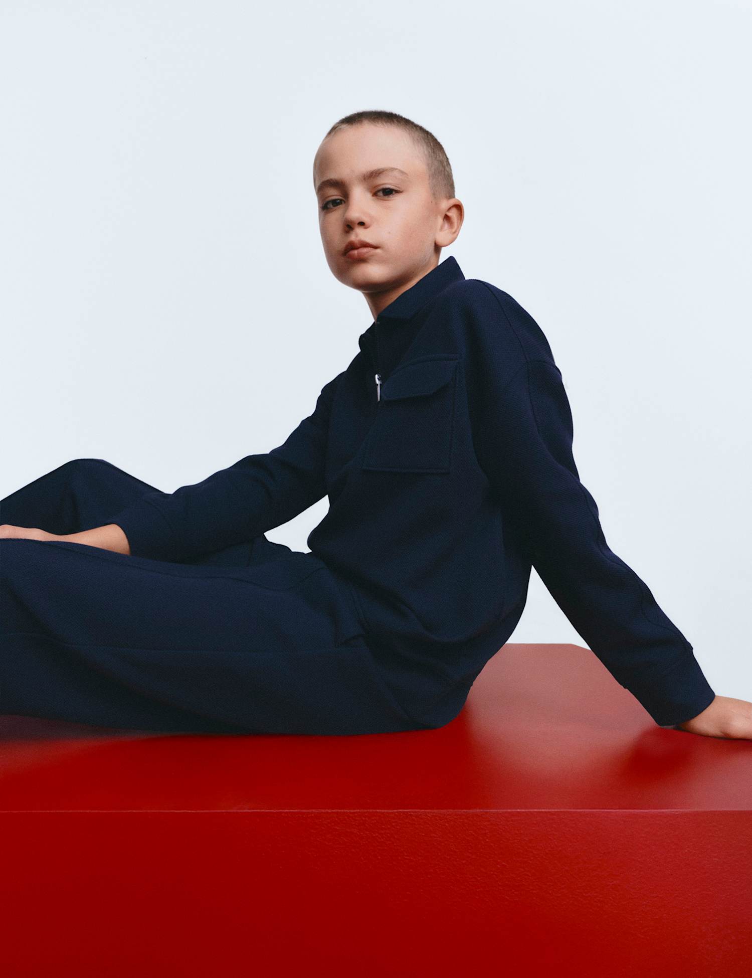 M&S Cotton Blend Pique Polo Shirt (6-16 Yrs) Navy