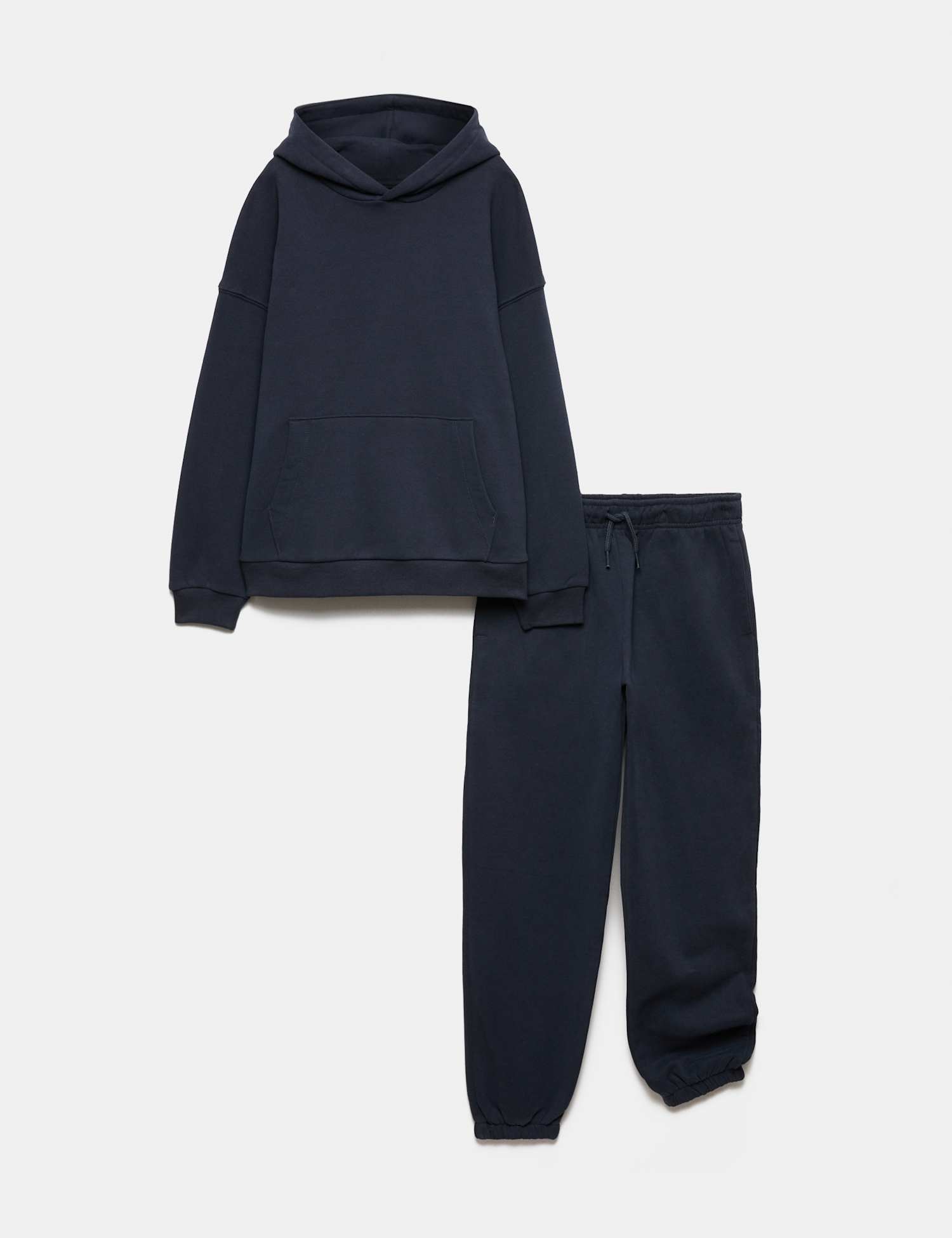 M&S 2 Piece Cotton Rich Hoodie & Joggers Set (6-16 Yrs) Navy