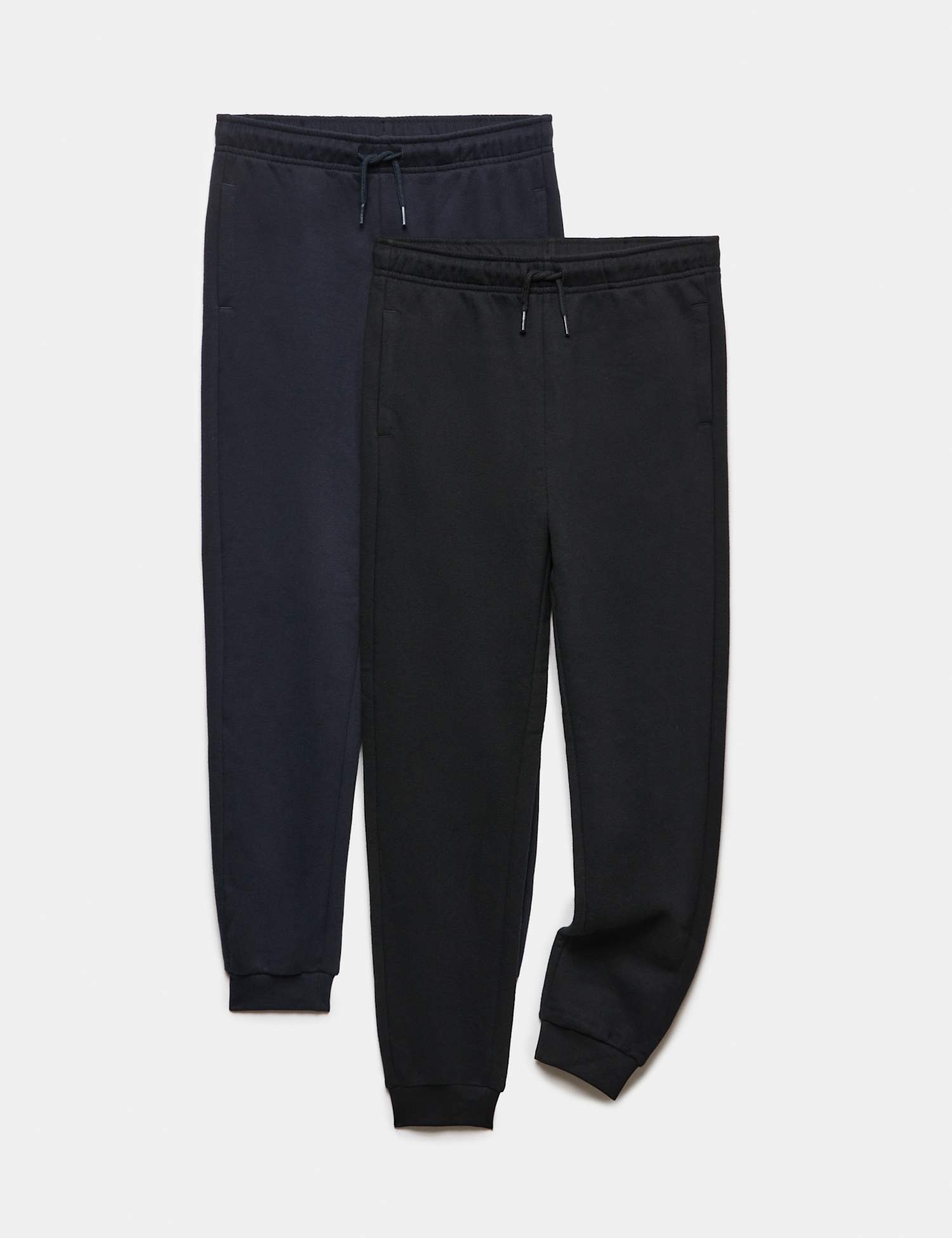 M&S 2 Pack Cotton Rich Jogger (6-16 Yrs) Black Mix