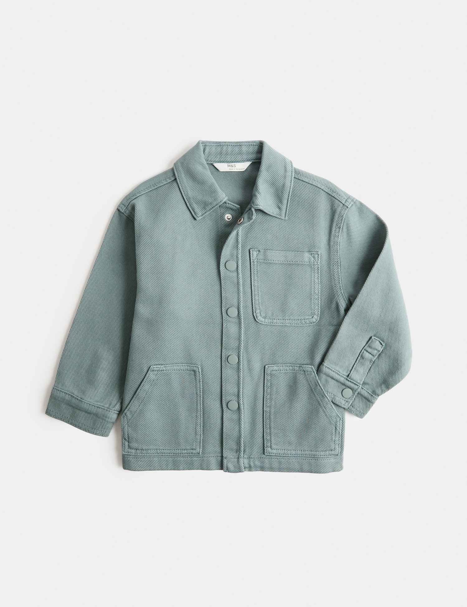 M&S Pure Cotton Denim Twill Overshirt (2-8 Yrs) Green