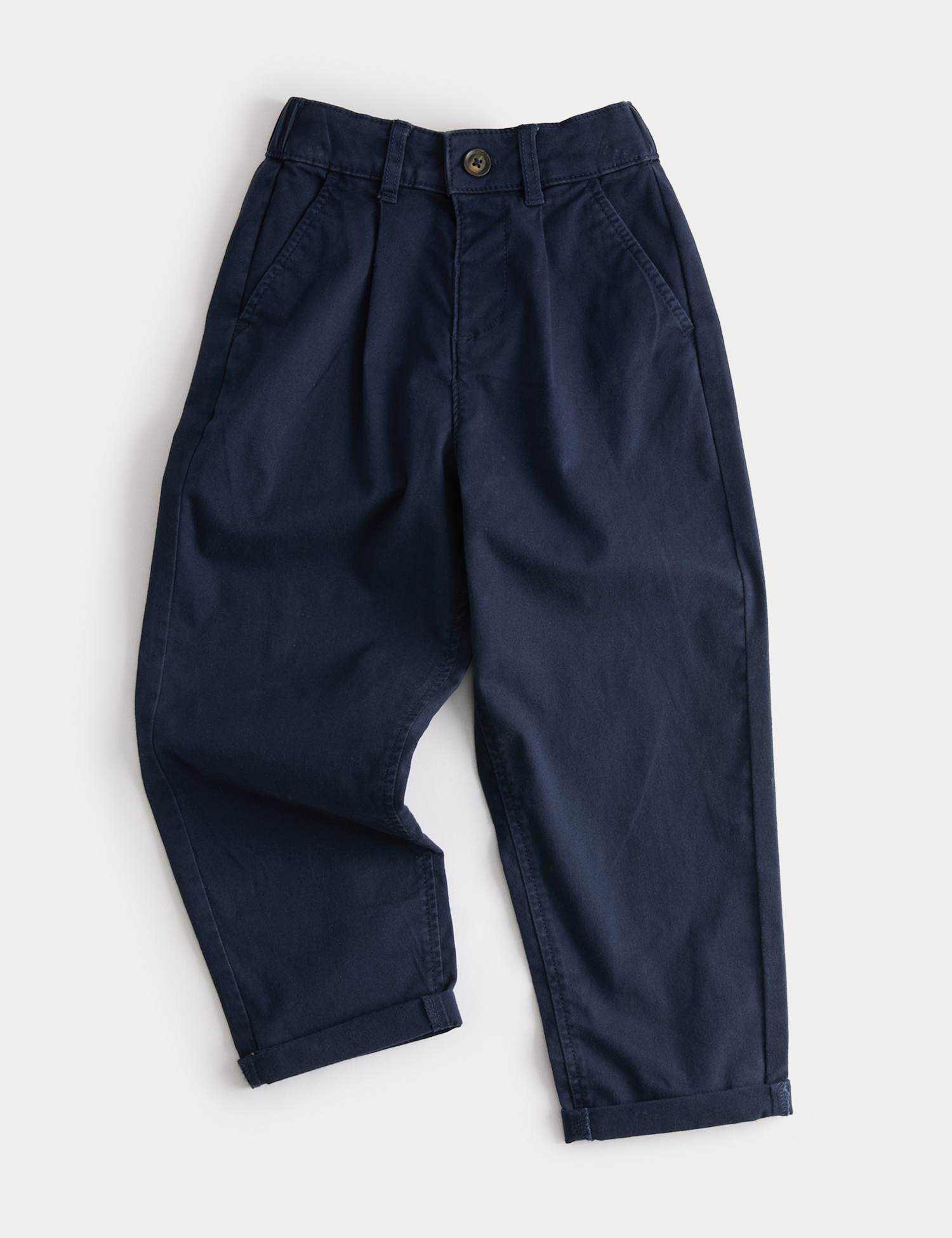 M&S Cotton Rich Chinos (2-8 Yrs) Navy