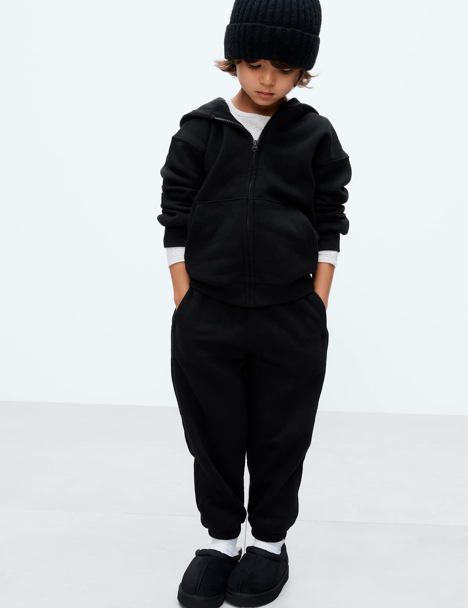 M&S Cotton Rich Plain Joggers (2-8 Yrs) Black