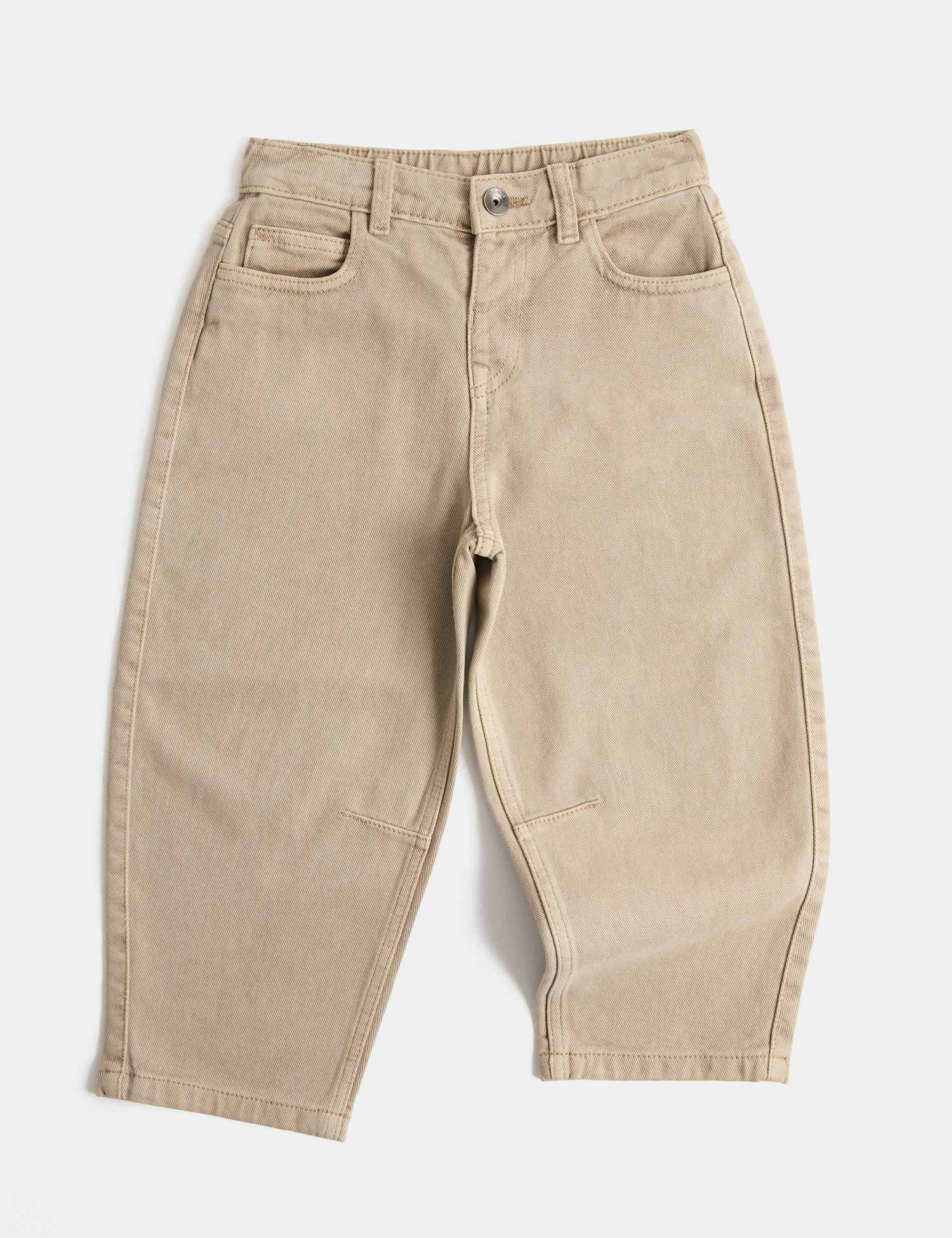 M&S Pure Cotton Barrel Jeans (2-8 Yrs) Neutral