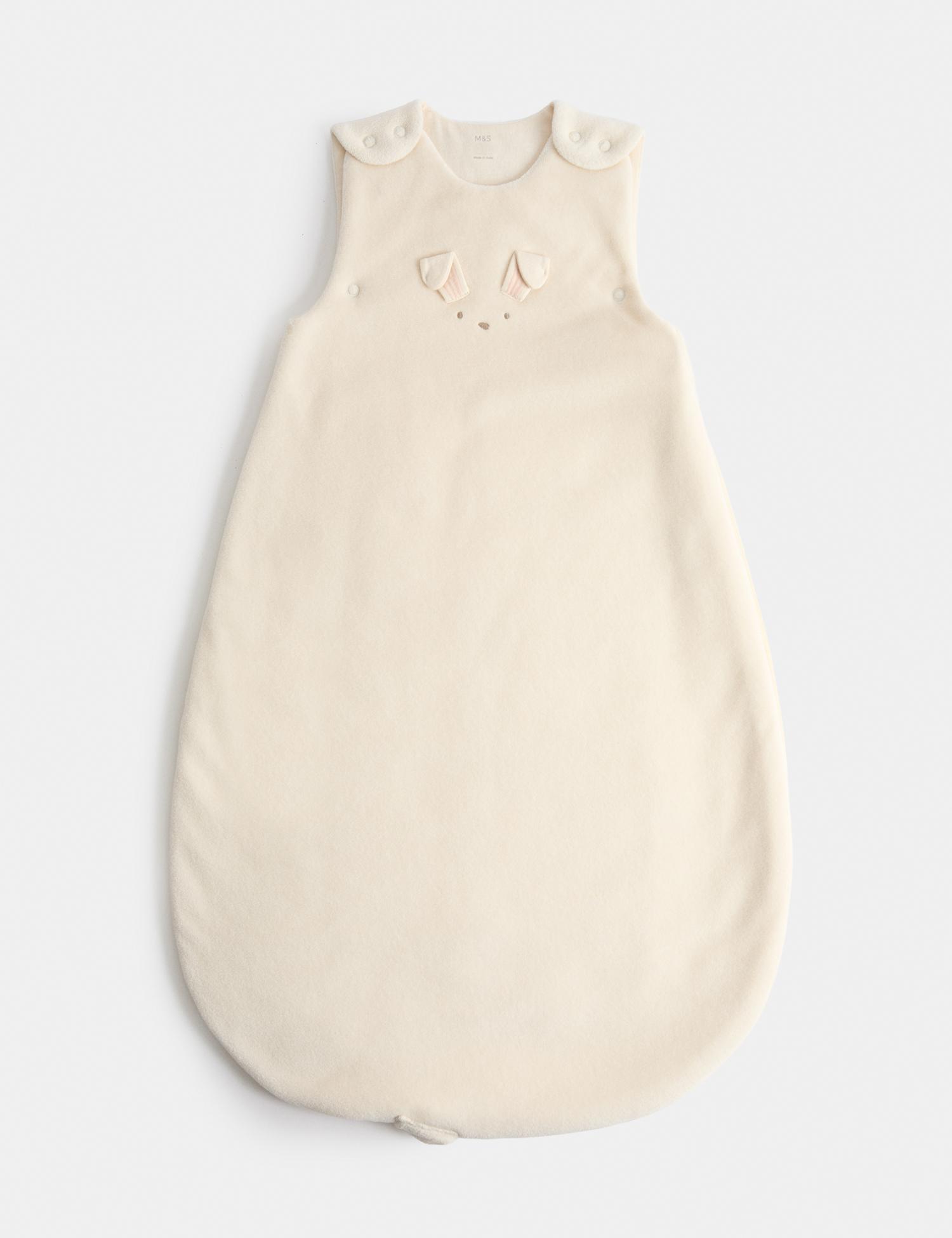 M&S 2.5 Tog Bunny Sleeping Bag (0-3 Yrs) Light Cream