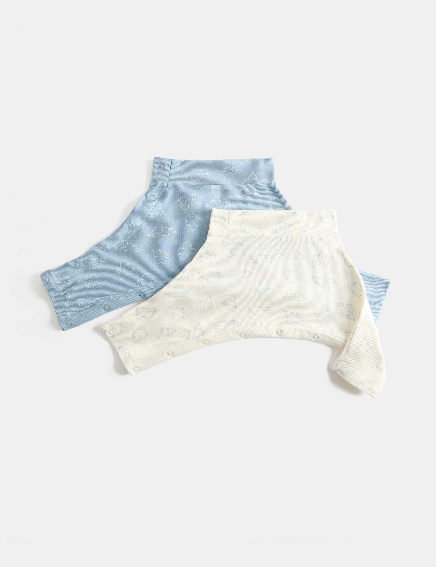 M&S 2 Pack Hip Dysplasia Cotton Rich Stars Joggers (7lbs-1 Yrs) Blue Mix