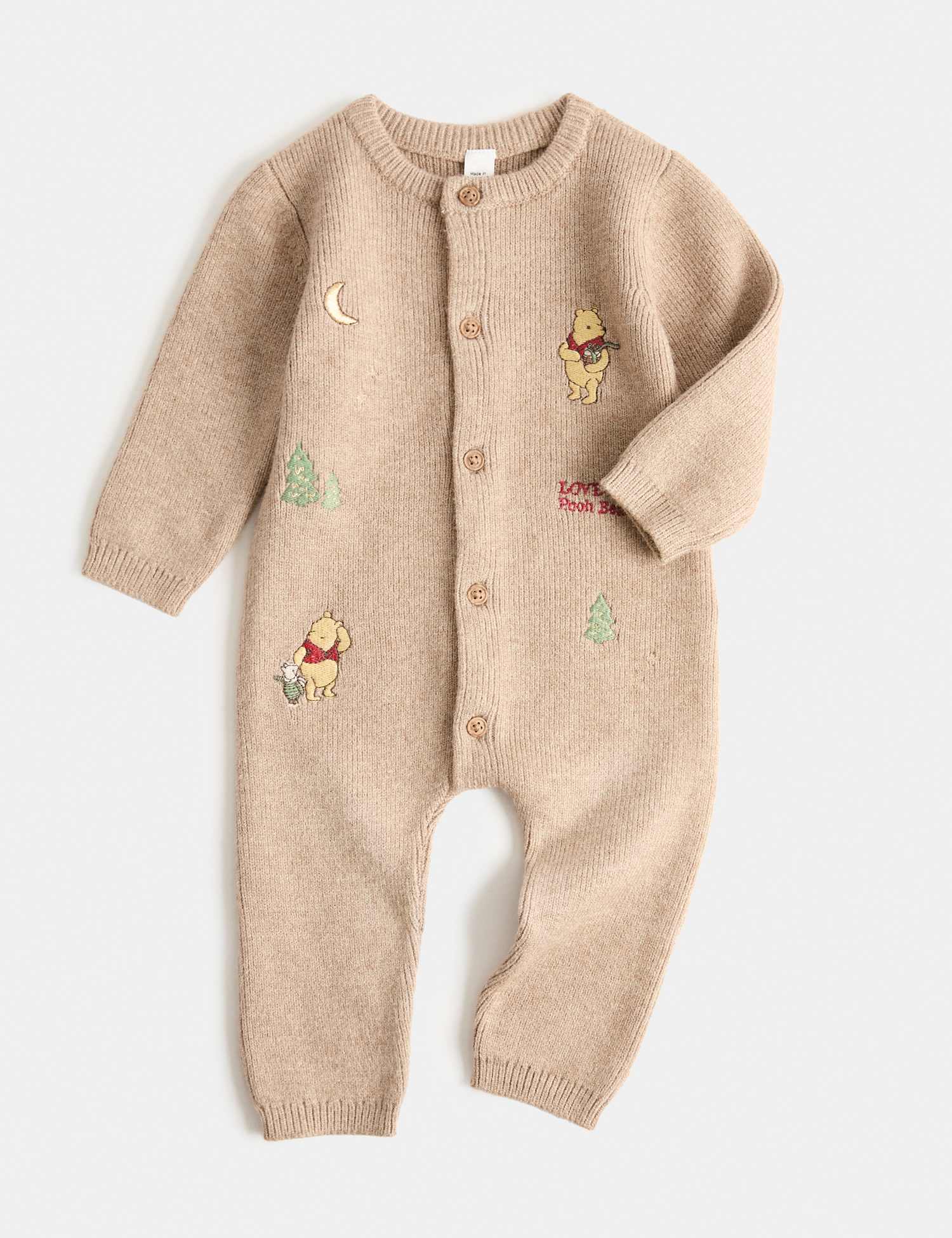 M&S Winnie the Pooh� Knitted All in One (0-18 Mths) Brown
