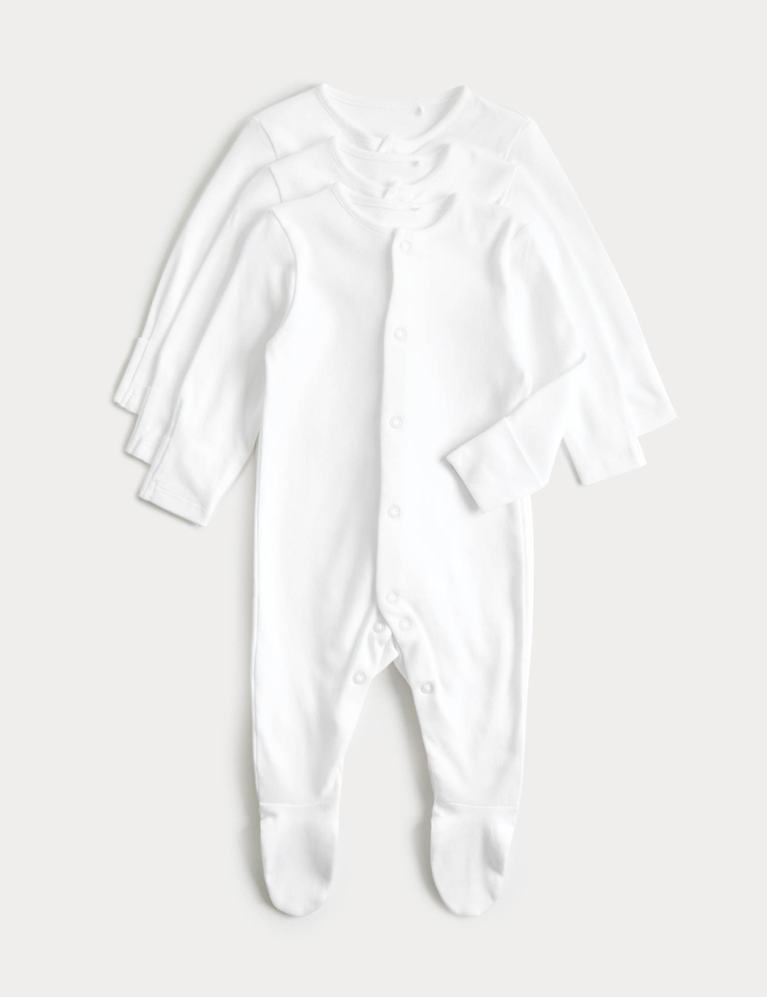 M&S 3 Pack DreamSkin� Sleepsuits (5lbs-3 Yrs) White