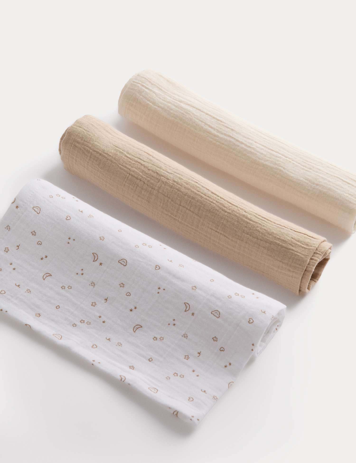 M&S 3 Pack Pure Cotton Muslins White