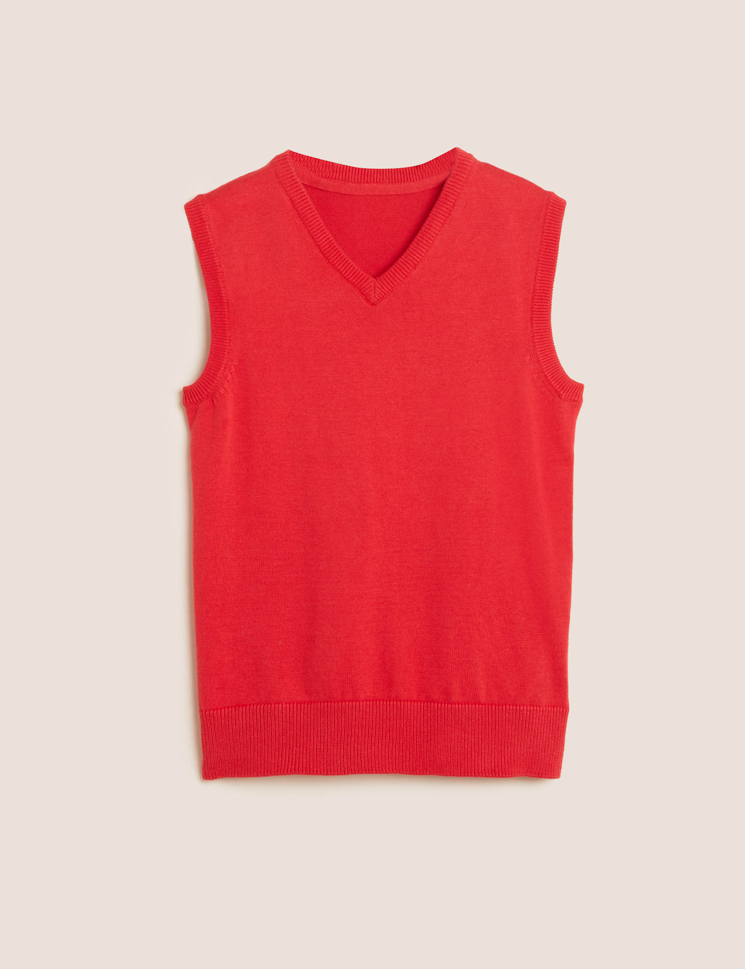 M&S School Unisex Pure Cotton StayNew� Tank Top (3-16 Yrs) Red