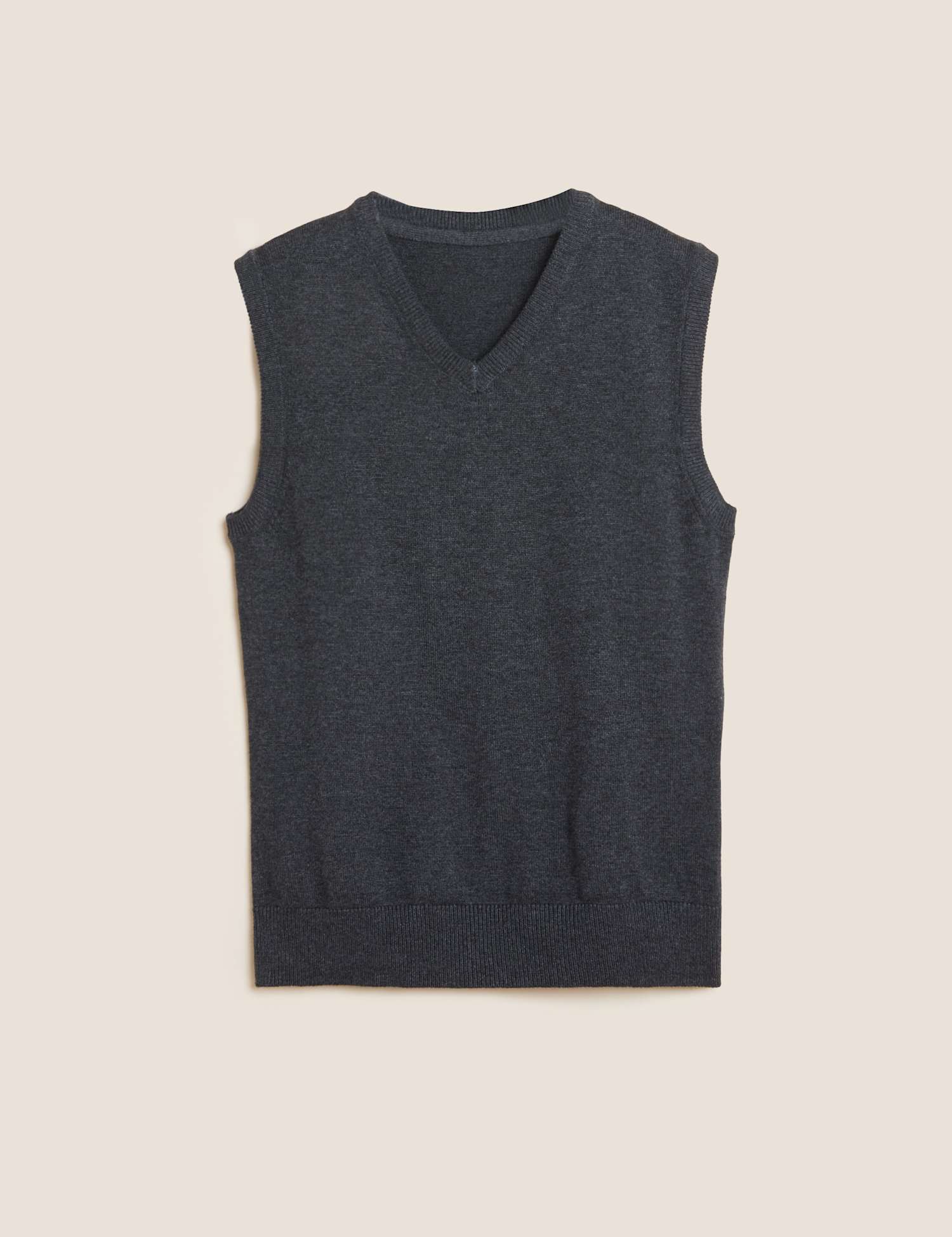 M&S School Unisex Pure Cotton StayNew� Tank Top (3-16 Yrs) Grey