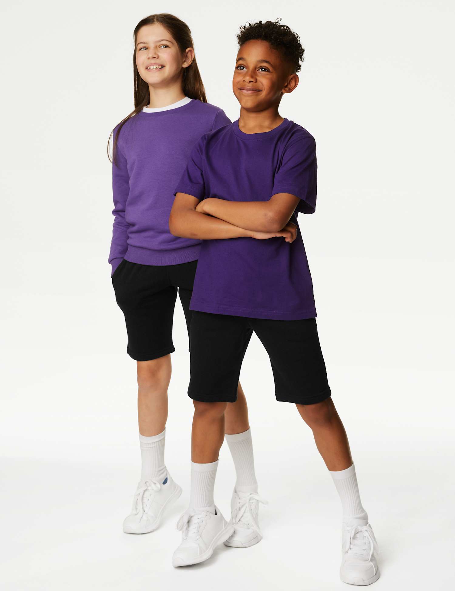 M&S Cotton Plain Shorts (2-18 Yrs) Black