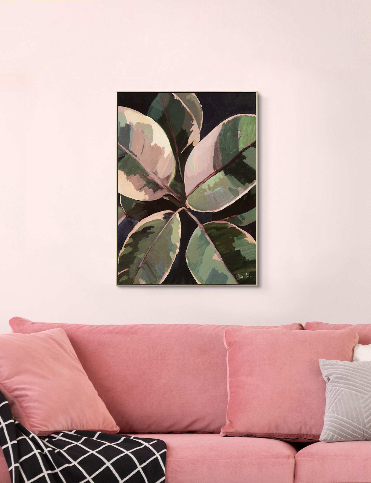 Gallery Direct Ficus Square Framed Art Gold