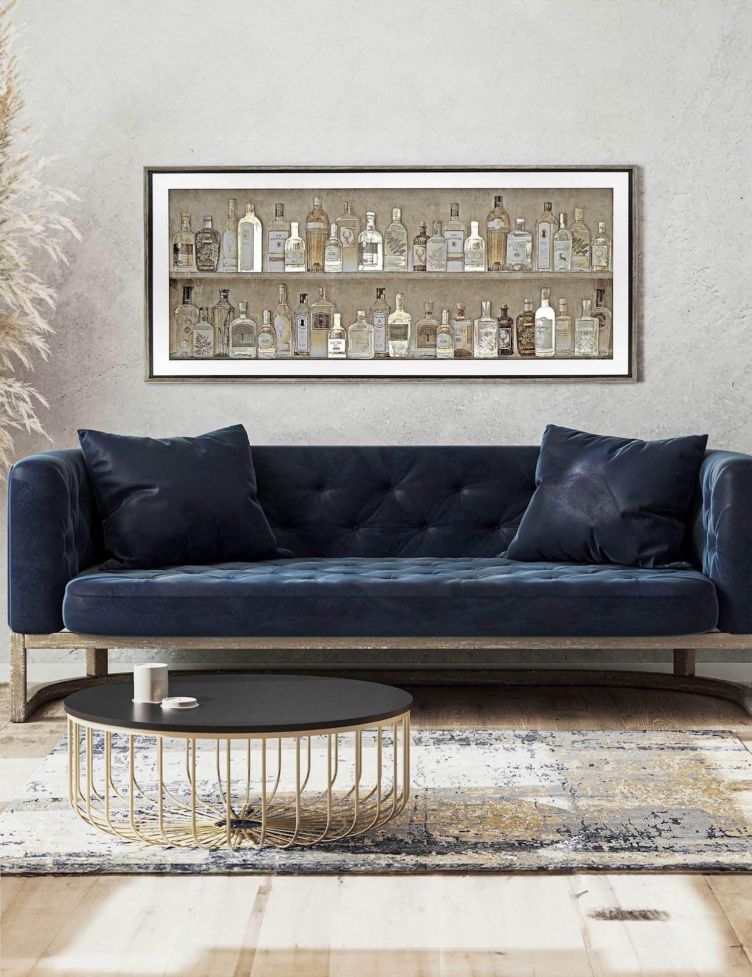 Gallery Direct Gin Collection Rectangle Framed Art Black