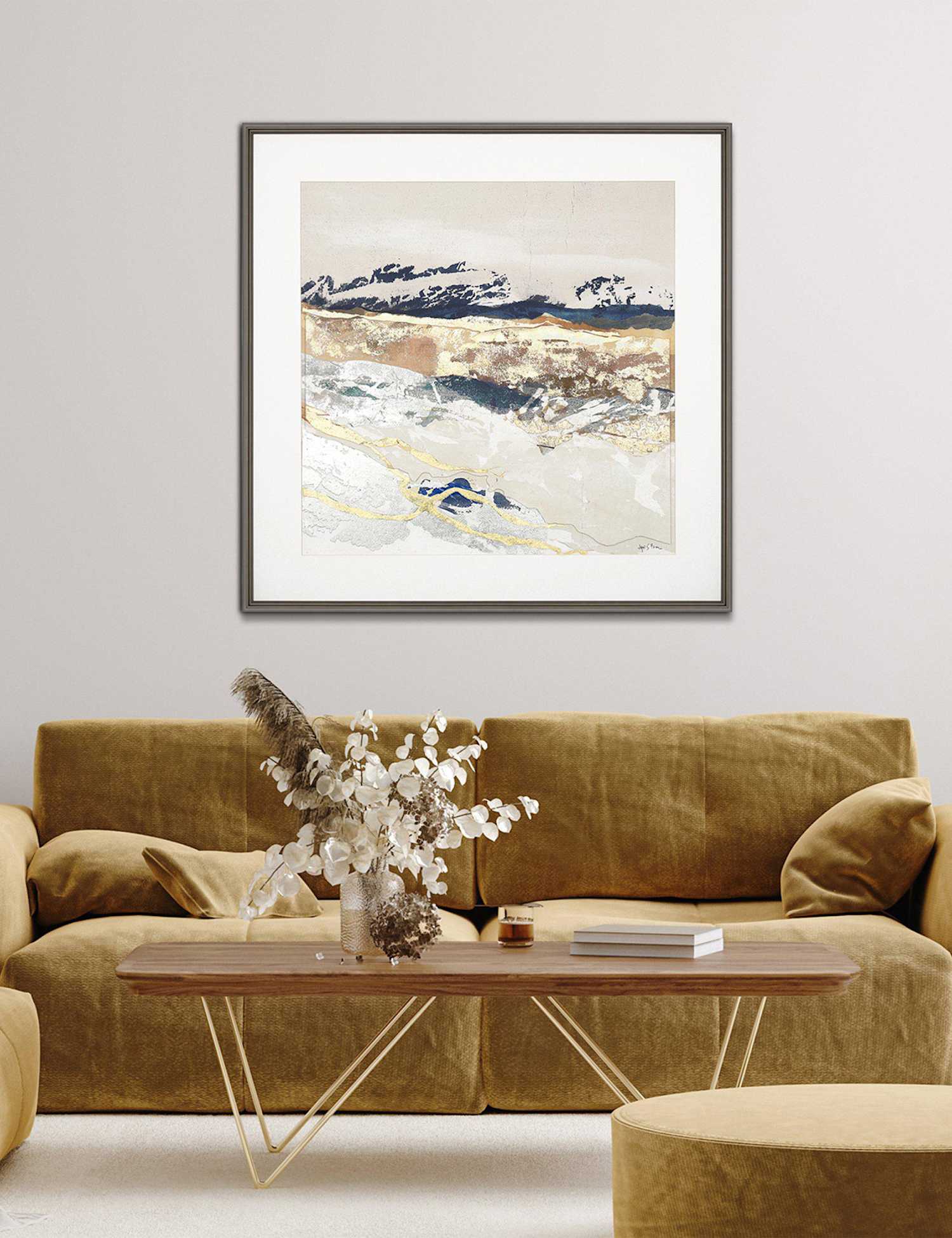 Gallery Direct Sidelines Square Framed Art Grey