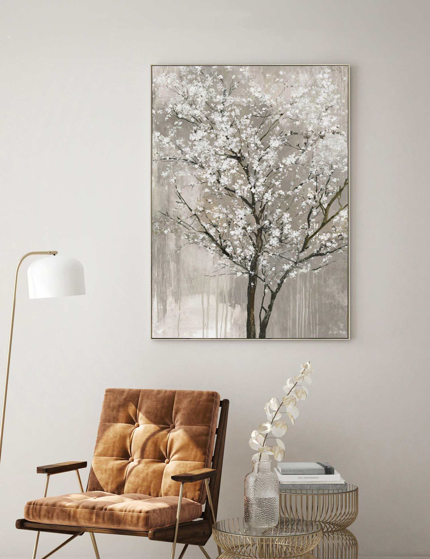 Gallery Direct Blossom Breeze Square Framed Art Gold